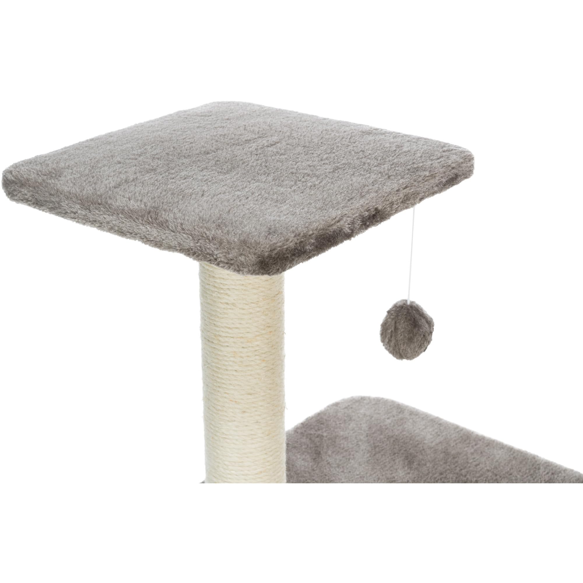 Trixie Altea Cat Tree, Tall Scratching Posts, 3 Elevated Platforms, Dangling Cat Toy, Cat Playground, Platinum Gray