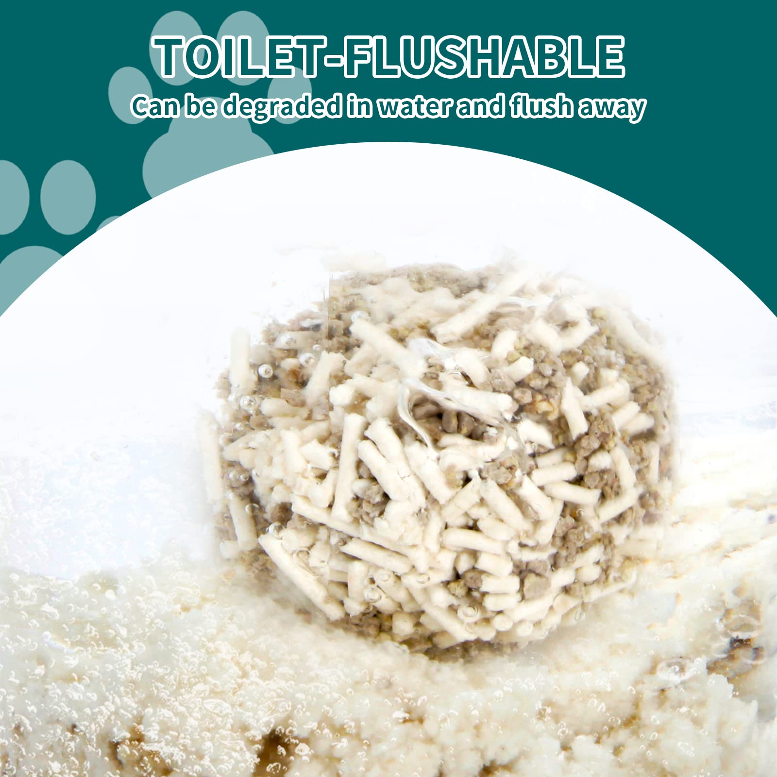 Meowgic Paws Plant-Based Cat Litter, Odor Control Quick Clumping Tofu Cat Litter, 24 Lbs, Low Tracking Dust Control Lightweight