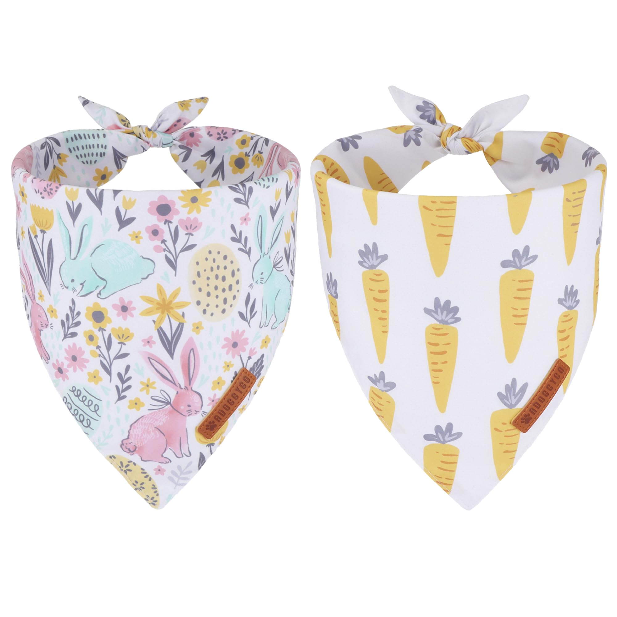 Adoggygo Easter Dog Bandana, Carrot Rabbit Pet Scarf, Premium Durable Fabric, Easter Bandanas For Small Dogs Pets (Small)