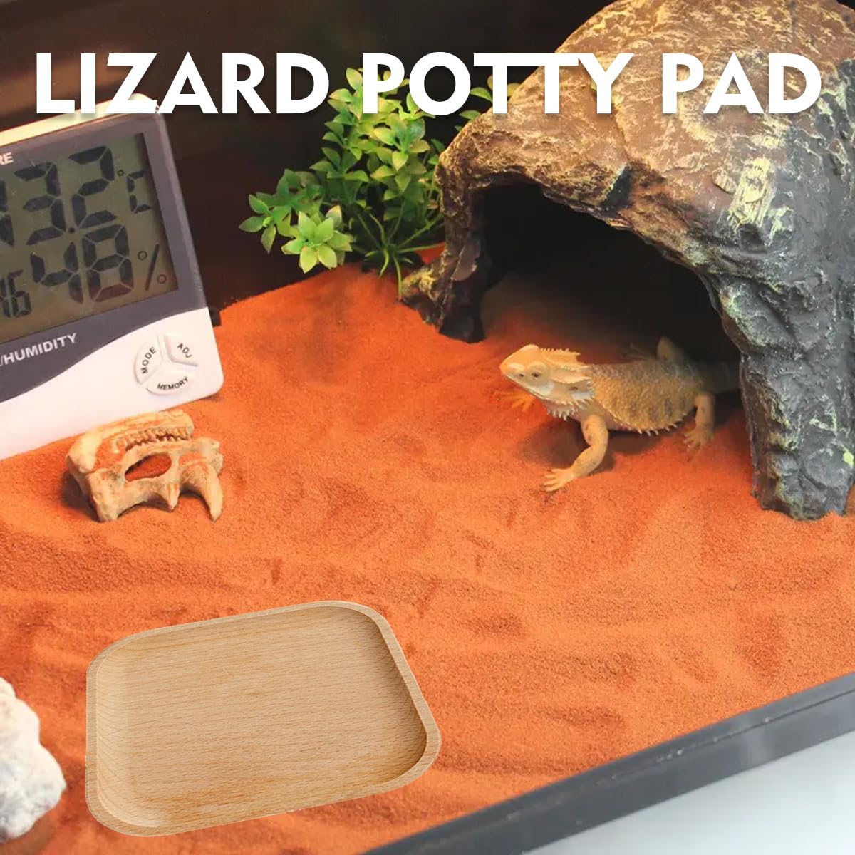 Magneech 1 Pcs Leopard Gecko Potty Pad,Crested Gecko Potty Latrine,Leopard Gecko Tray,Reptile Litter Box,Portable Gecko Tank Acc