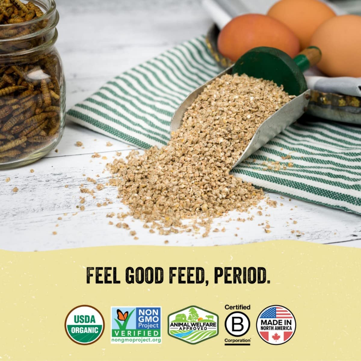 Scratch and Peck Feeds Whole Grain Grower Crumbles Chicken and Duck Feed - 25 lbs Bag - Corn-Free and Soy-Free - 17% Protein, Ce