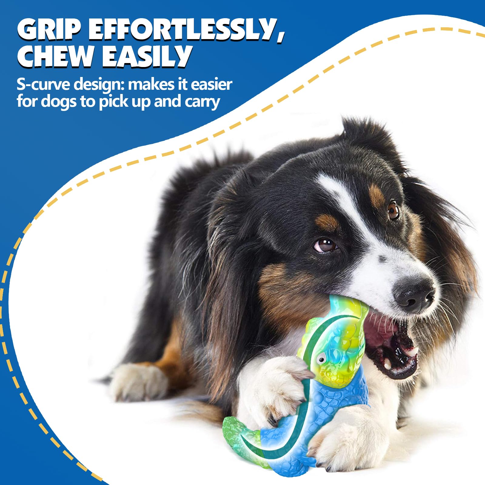 Tooptate Dog Toys For Aggressive Chewers - Indestructible Dog Toy Squeaky Chew Toys For Large And Medium Breeds To Keep Them Bus