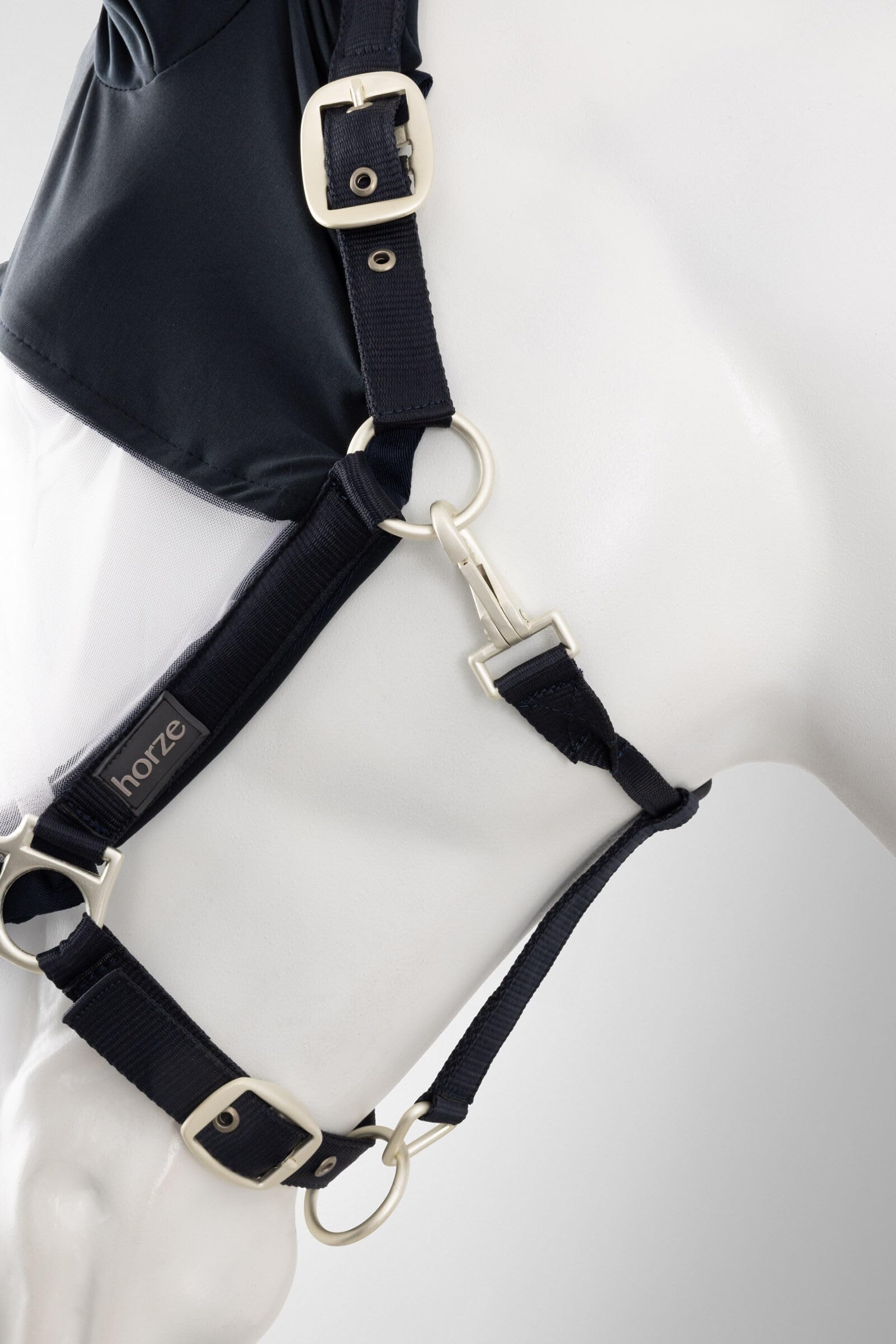 HORZE Paso Fino 2 in 1 Halter and Fly Mask - Overture Navy - Horse