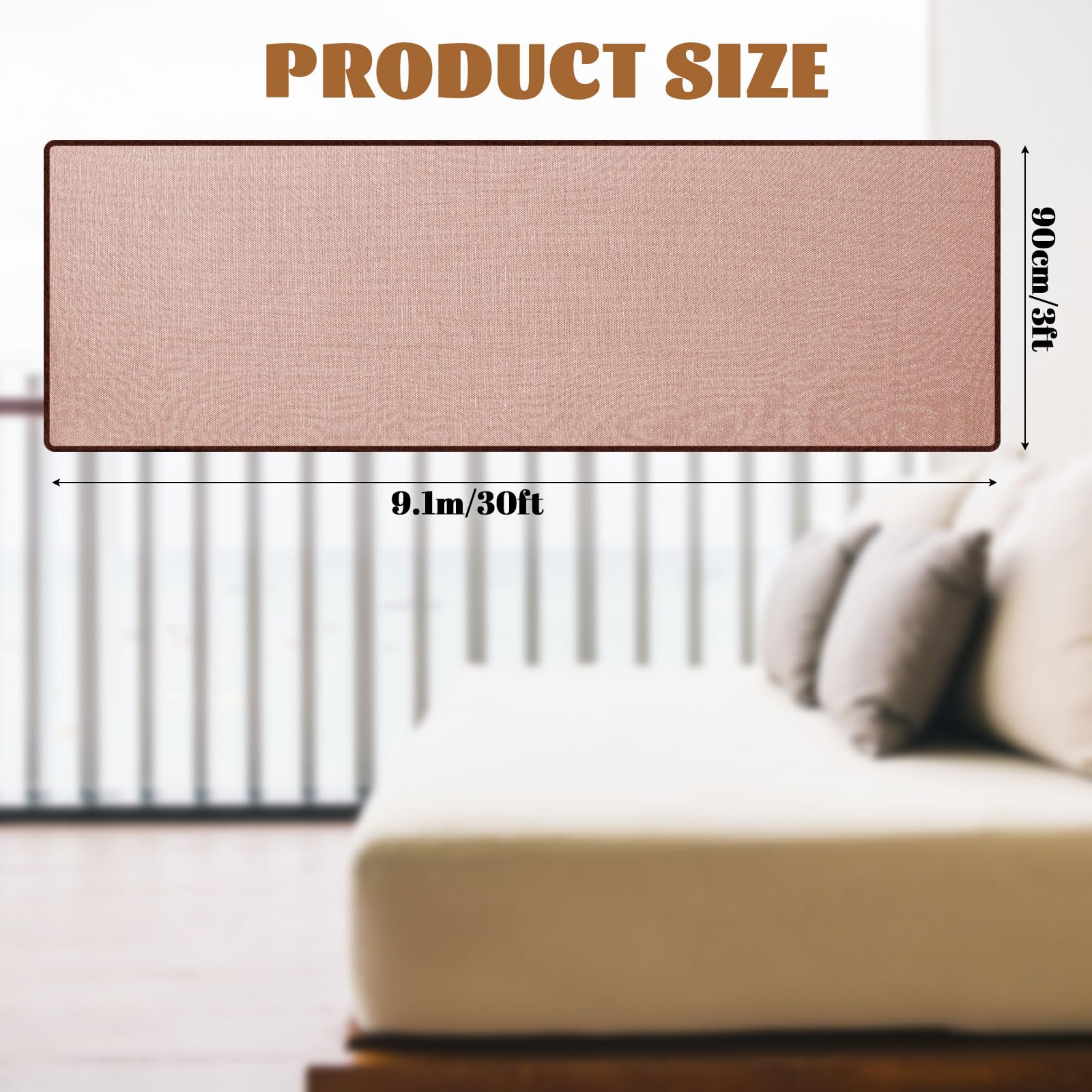 Hosuly Banister Guard 30 x 3 ft Balcony Netting for Kids Pets Stairway Safety Net Baby Fence Door Balcony Netting Safety Mesh St
