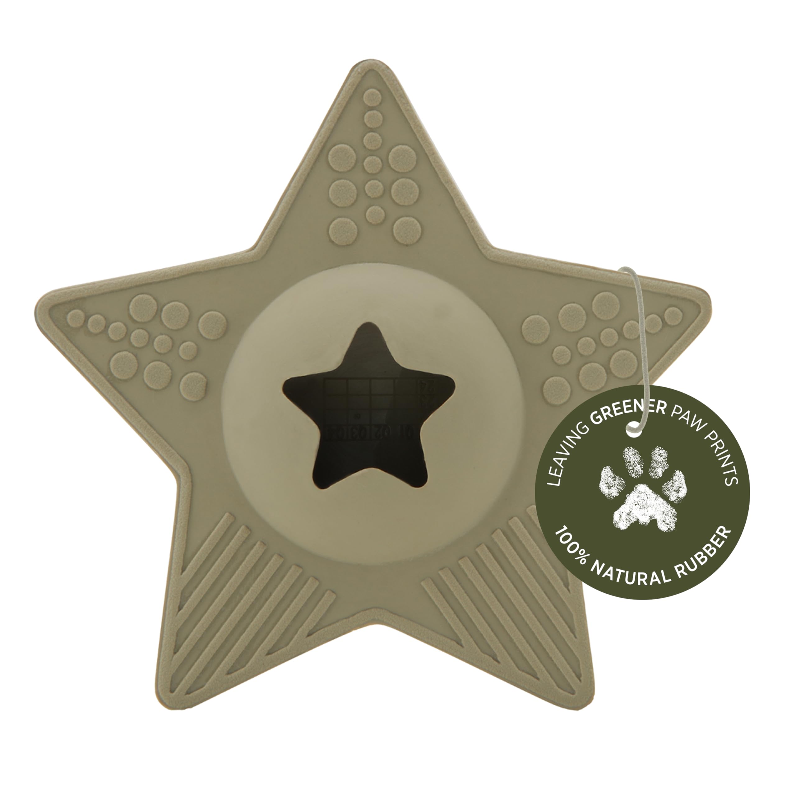 Hevea Star Treat Dog Activation Toy (Hunter Green) - Natural Rubber Dog Chew Toy for Sore Gum Relief - Tested and Safe for Your 