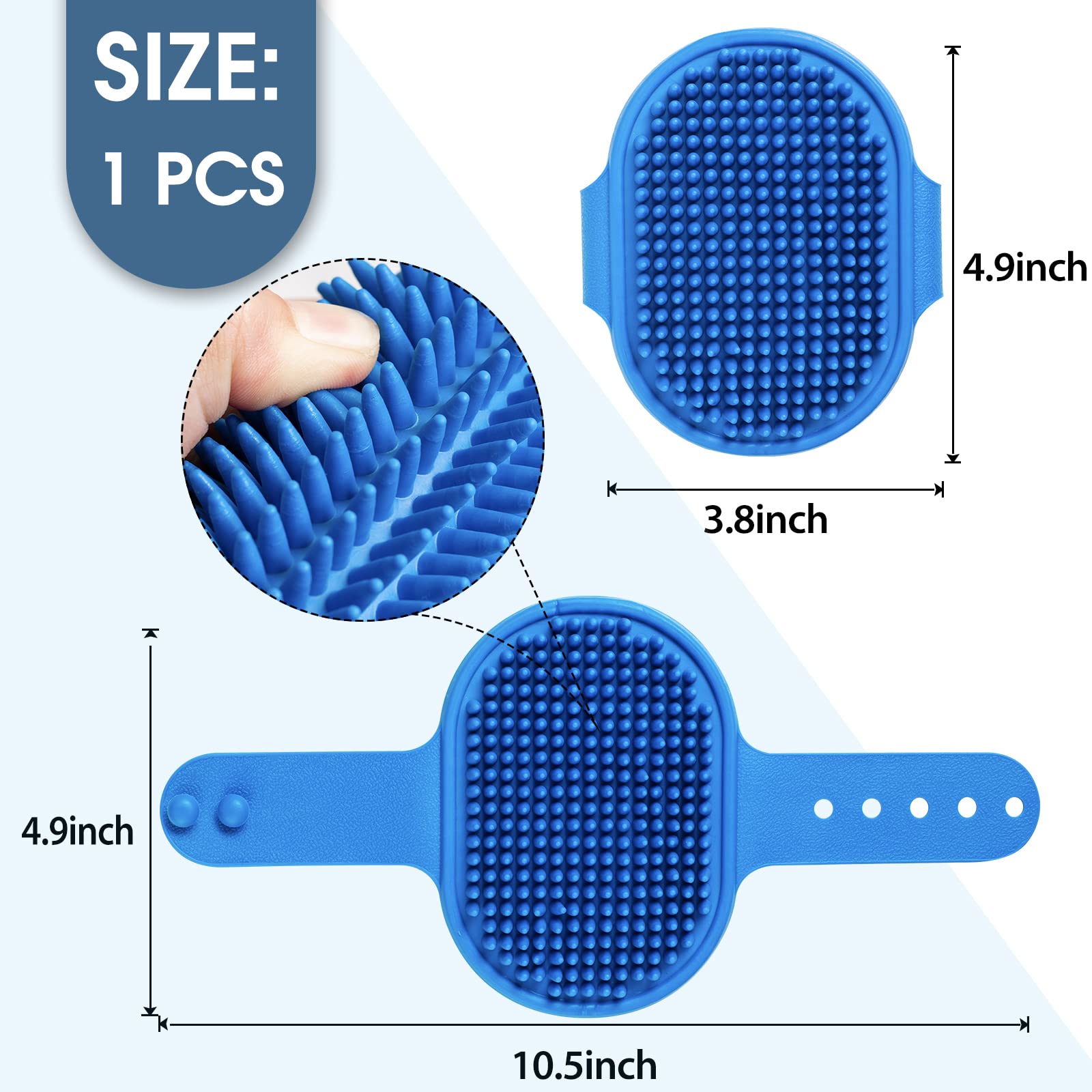 Dog Bath Brush Dog Grooming Brush, Lilpep Pet Shampoo Bath Brush Soothing Massage Rubber Comb With Adjustable Ring Handle For Lo