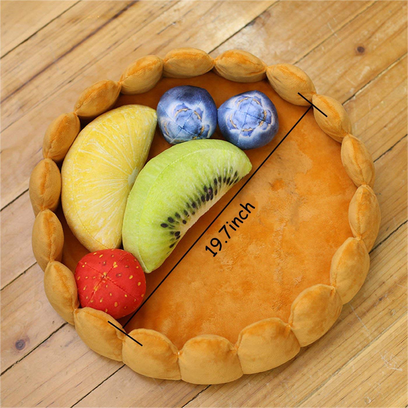 S-Lifeeling Fashion Pet Cushion Bed Detachable Updated Version Winter Plush Nest Kennel Lovely Tart Warm Comfortable Extended Dog Mat Pad Cat Mat (Tart-Large)