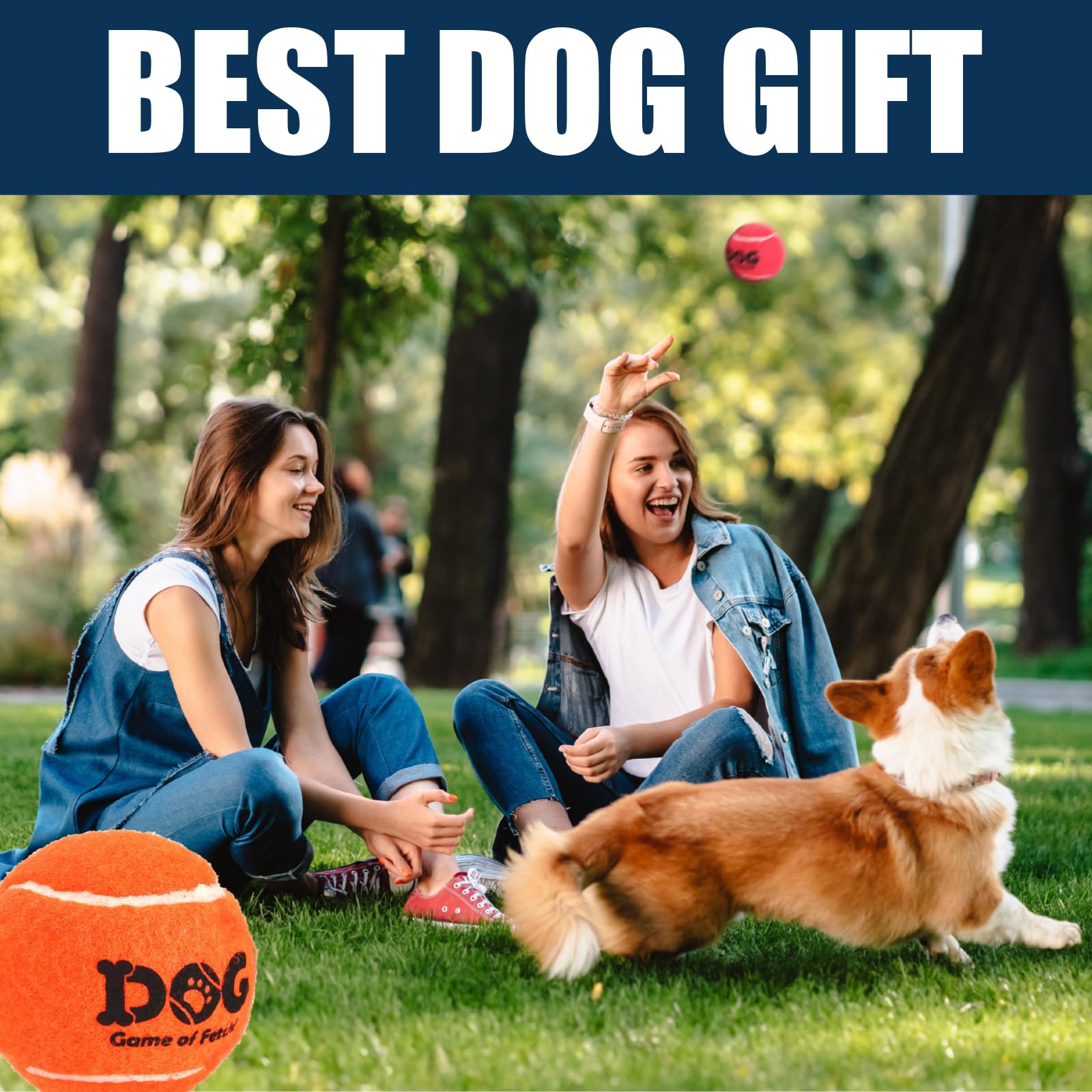 AMA SPORT Red Tennis Balls for Dogs - Floating, Fetch & Fun - 2.5" Polyester Toys for Small & Medium Breeds