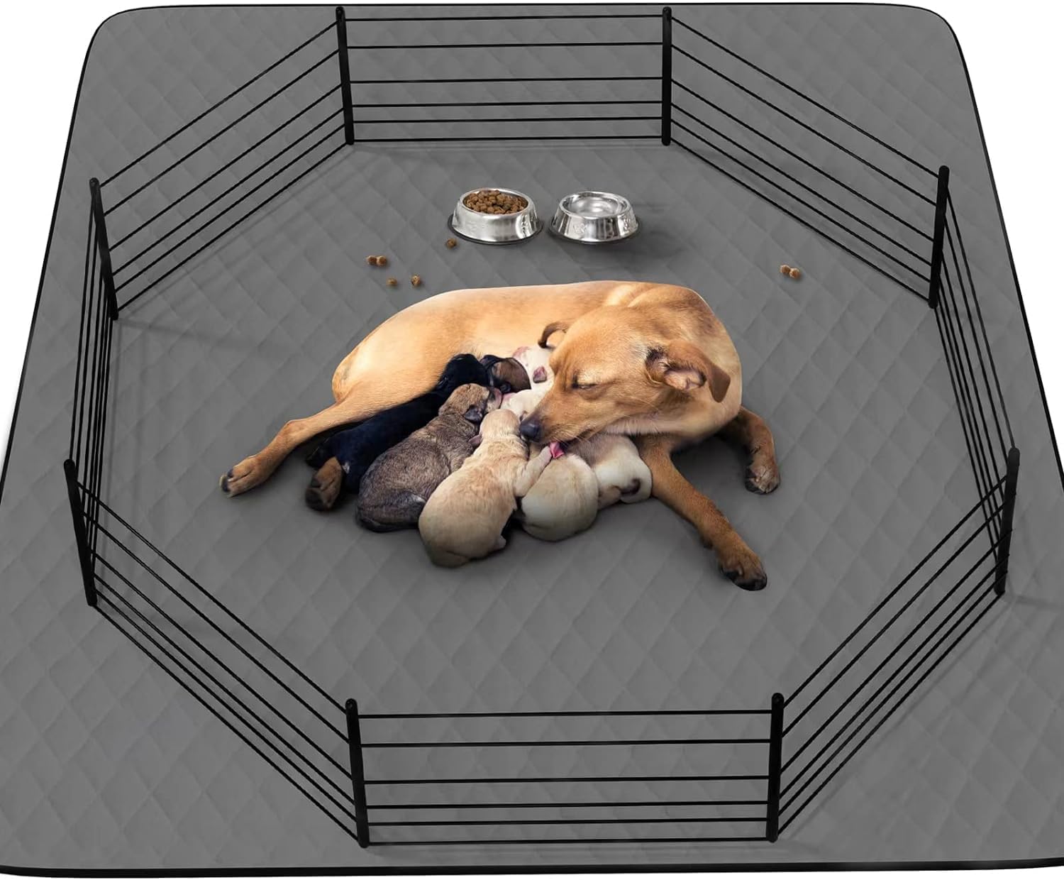 Coolshields Washable Puppy Dog Pee Pad, 82'' X120'' Extra Large, Waterproof Whelping Training Pet Mat For Playpen, Crate, Potty,