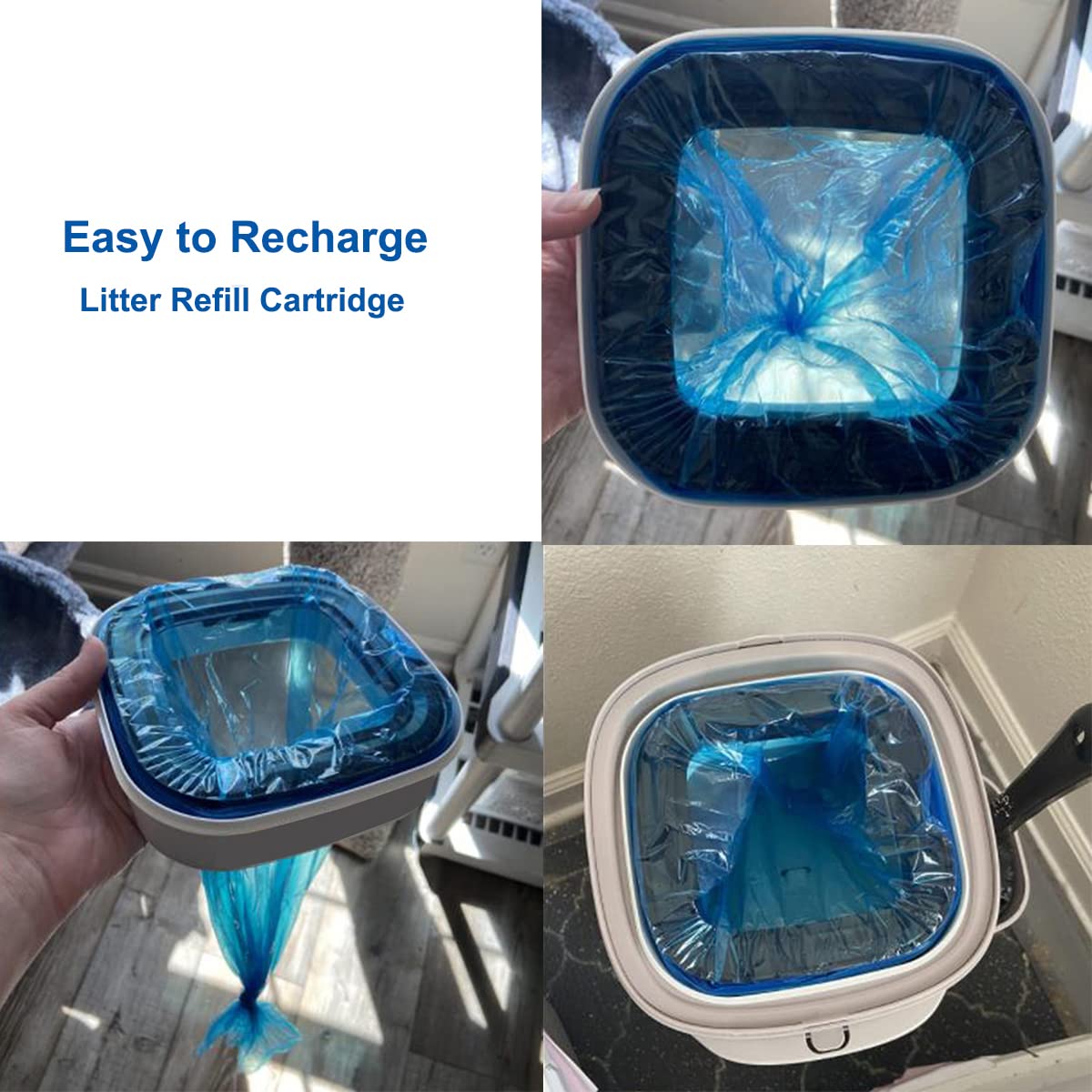 Cat Litter Refills Bag Compatible With Genie Disposal Litter Refill Cartridge,Original Refill Cartridge Is Not Included,8 Pack