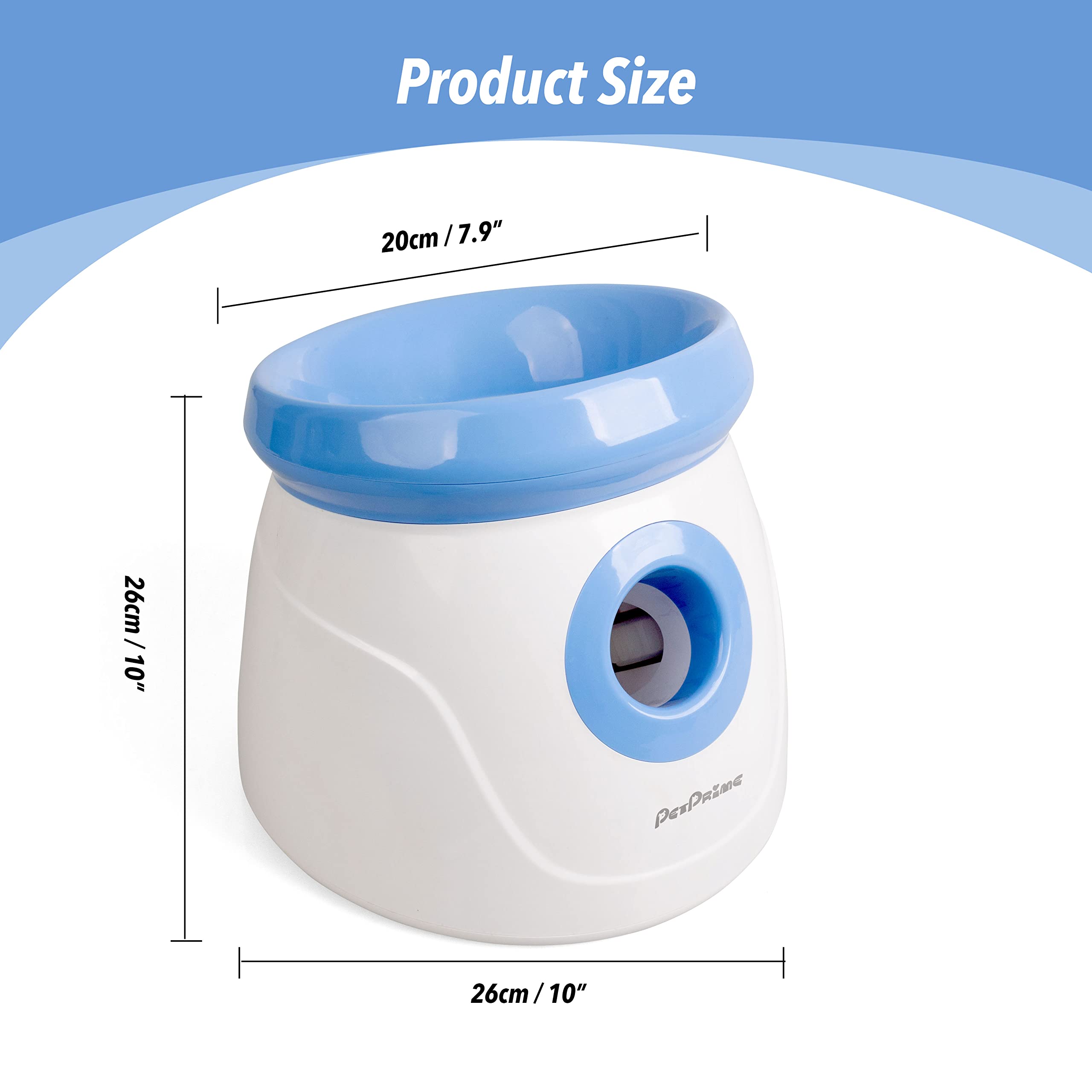 Pet Prime Automatic Ball Launcher for Dogs, White, Includes 3