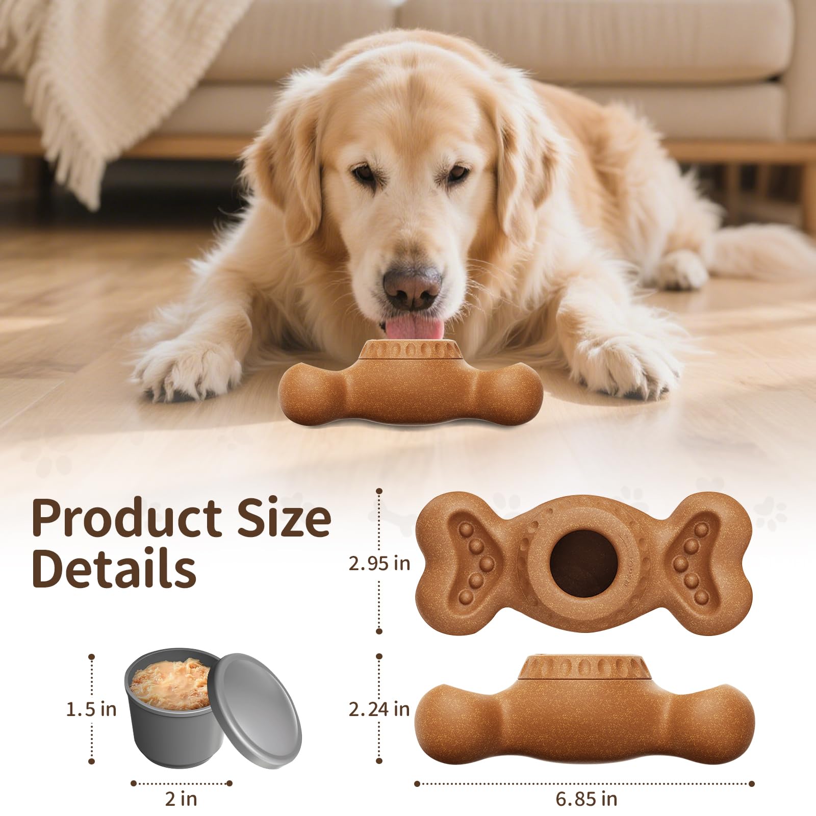 PETSWEET 3-in-1 Enrichment Chew Toy for Aggressive Chewers, Interactive Toy Keep Them Busy, Frozen Dog Treat Toy with Peanut But