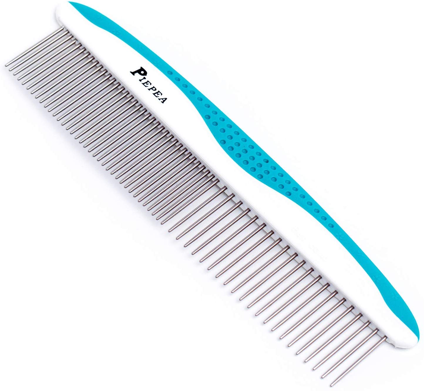 Piepea Pet Comb, Stainless Steel Teeth Comb For Dogs & Cats, Pet Hair Comb For Home Grooming Kit, Removes Knots, Mats And Tangles, 7 1/4'