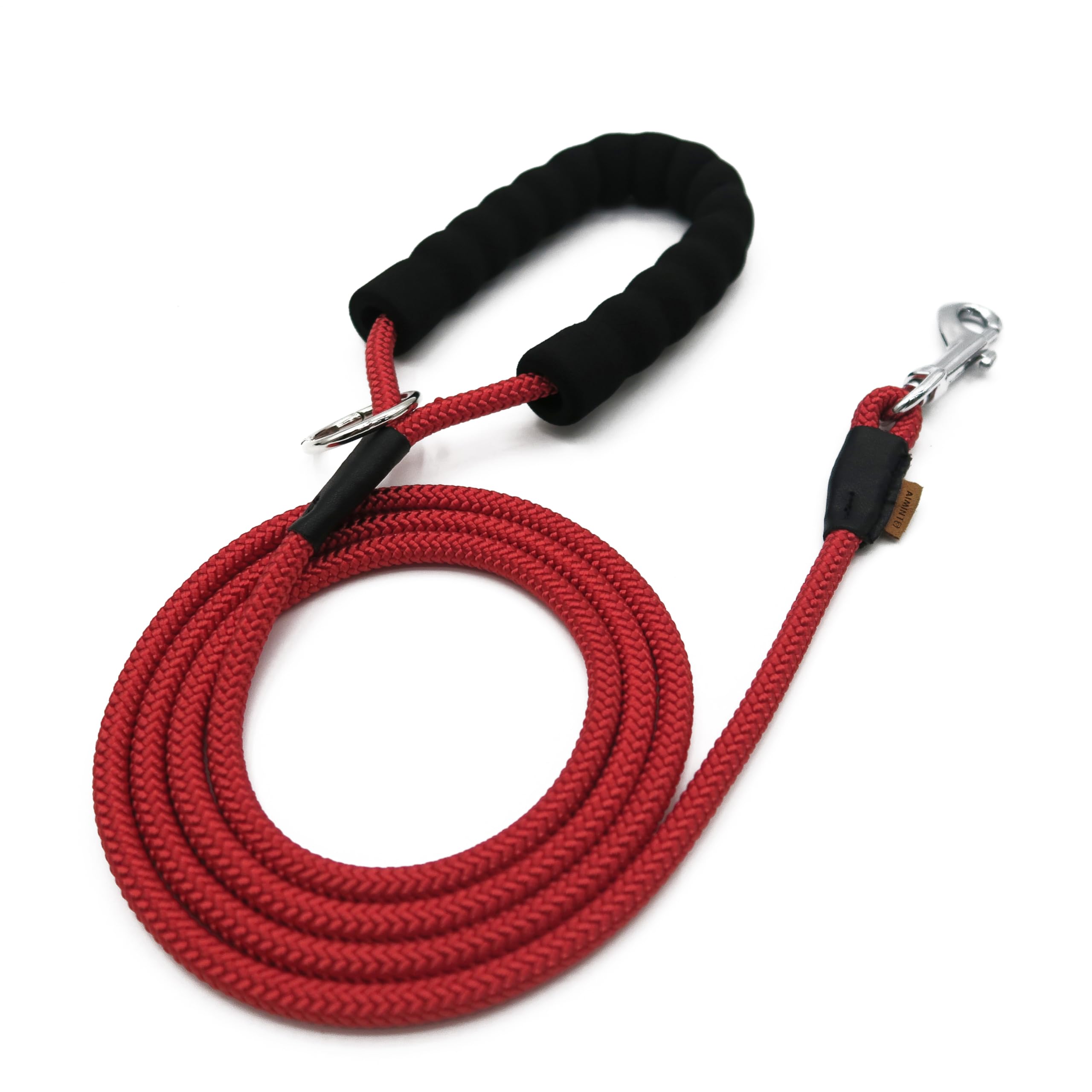 Aiminto Dog Leash, Braided Rope Traction - Walking Training Lead for Small Dogs ((1/3 '') x 6FT, Red)
