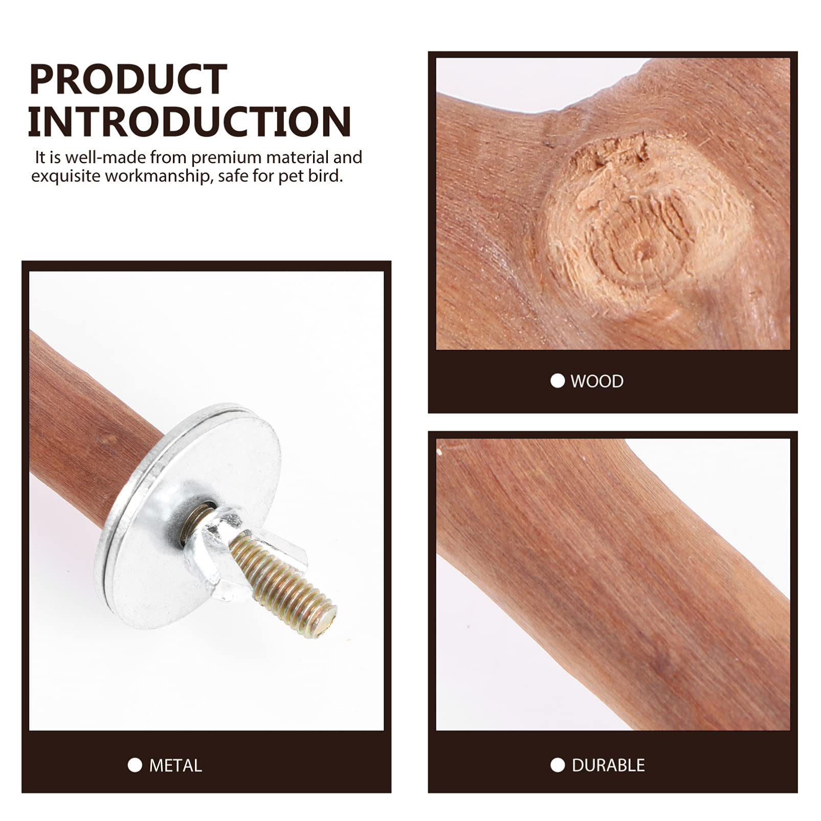 Bird Parrot Perch Stand Poles, Natural Wooden Parrot Stand For Cage, Branches Fork Perch Rod Stand For Small Parakeets Cockatiels Conure Lovebirds Bird Cage Accessories