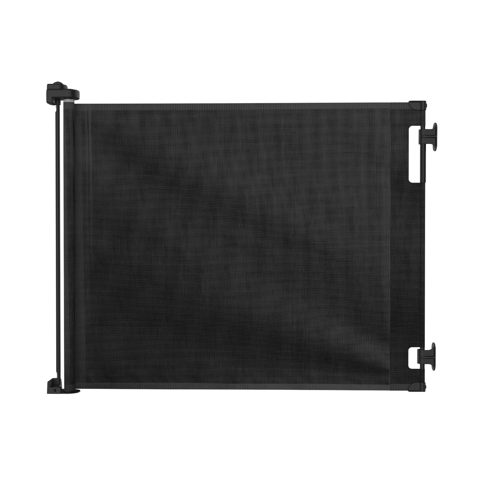 Retractable Baby Gate Perma Child Safety 33' Tall X 71” Wide, Mesh, For Stairs, Doorways, Dogs, Pets, Indoor, Outdoor, One-Handed Operation, Locking, Easy Install, Hardware Mount, Black