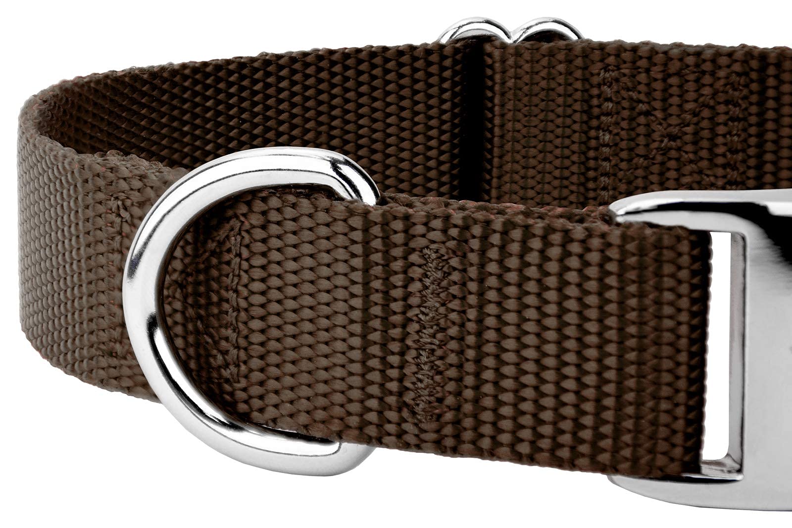 Country Brook Design - Vibrant 30+ Color Selection - Premium Nylon Dog Collar With Metal Buckle (Extra Large, 1 Inch, Brown)