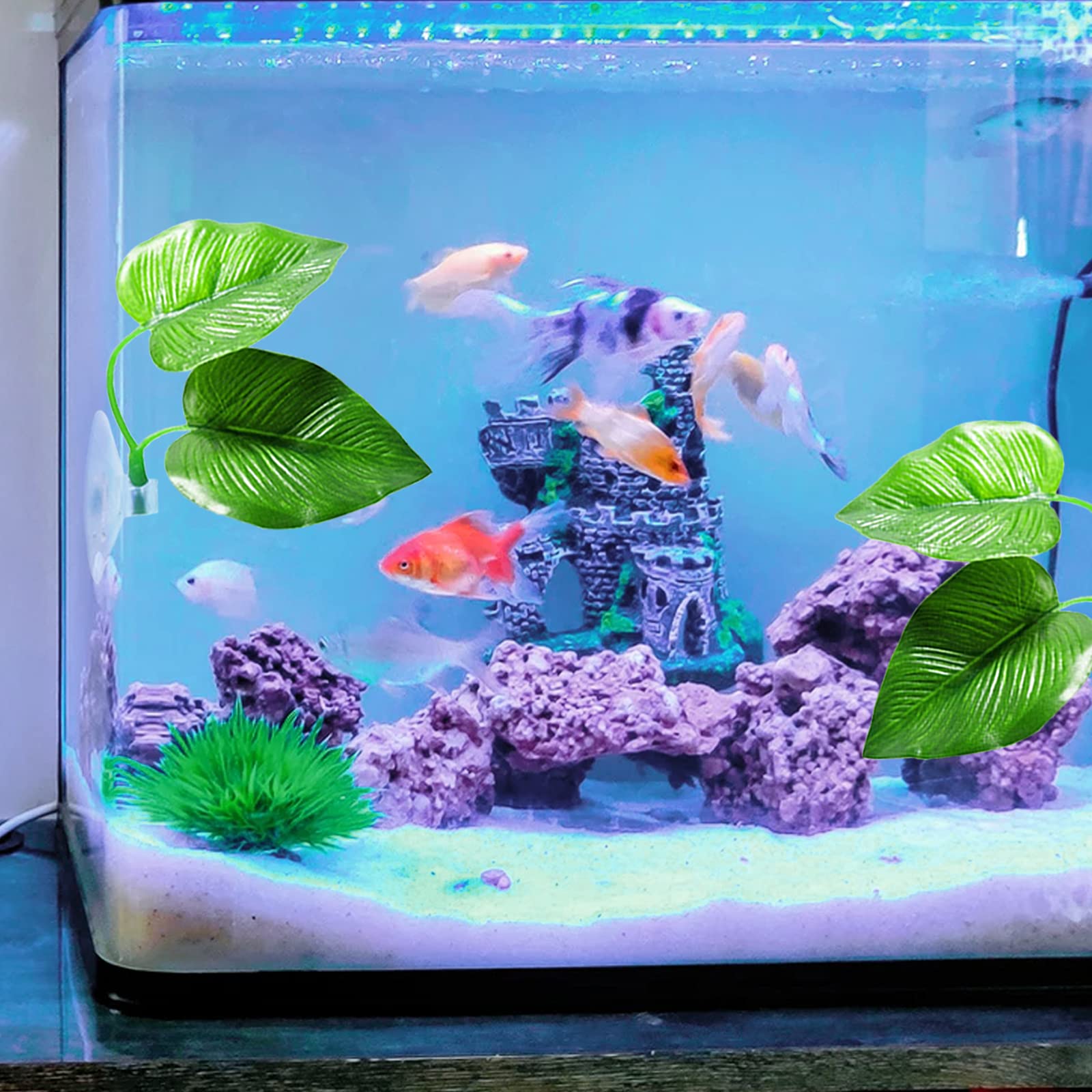 Zickupy 2Pack Beta Leaf Bed Fish Resting Leaf Betta Hammock Beta Tank Decorations Aquarium Plants Betta Fish Accessories For Small Tank