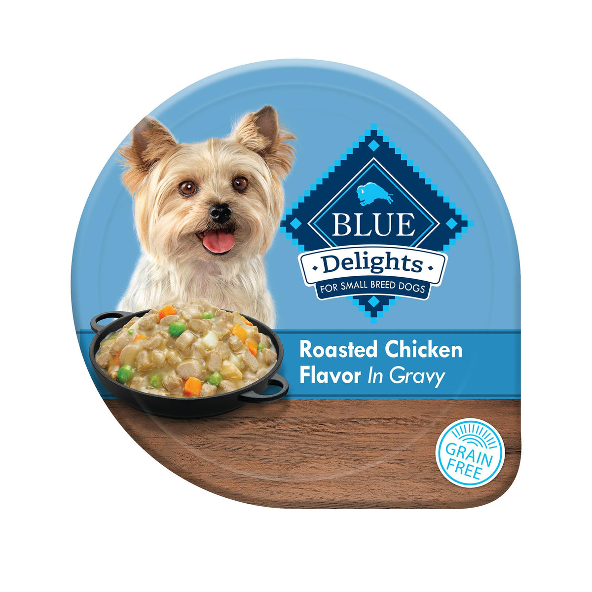 Blue Buffalo Delights Small Breed Natural Wet Dog Food, Rotisserie Chicken Flavor In Gravy, 3.5-Oz Cups, 12 Count