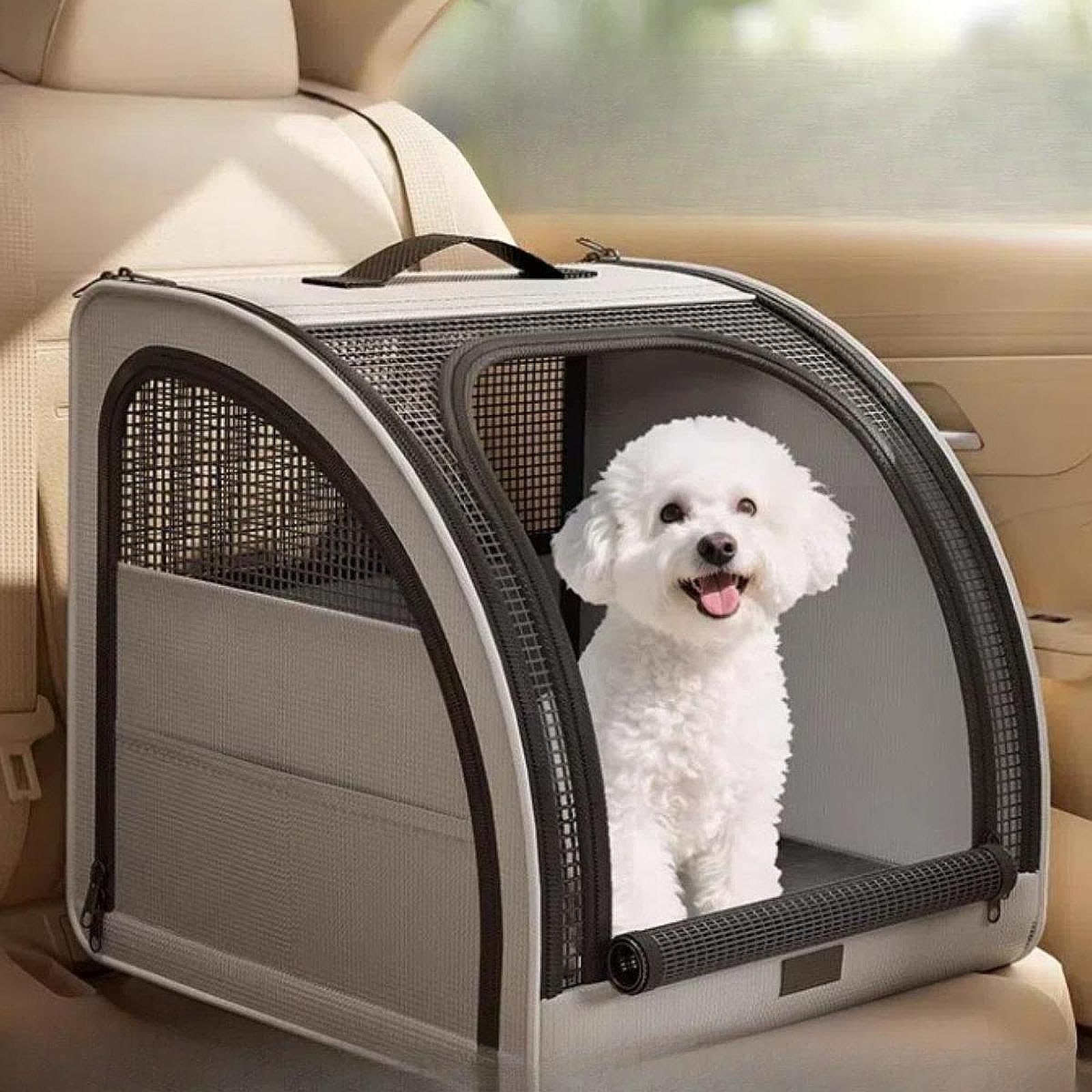 Enakshi Cat Carrier Pet Backpack Travel Carrying Bag for Small Animals Camping Puppy Grey|Pet Supplies | Cat Supplies | Carriers