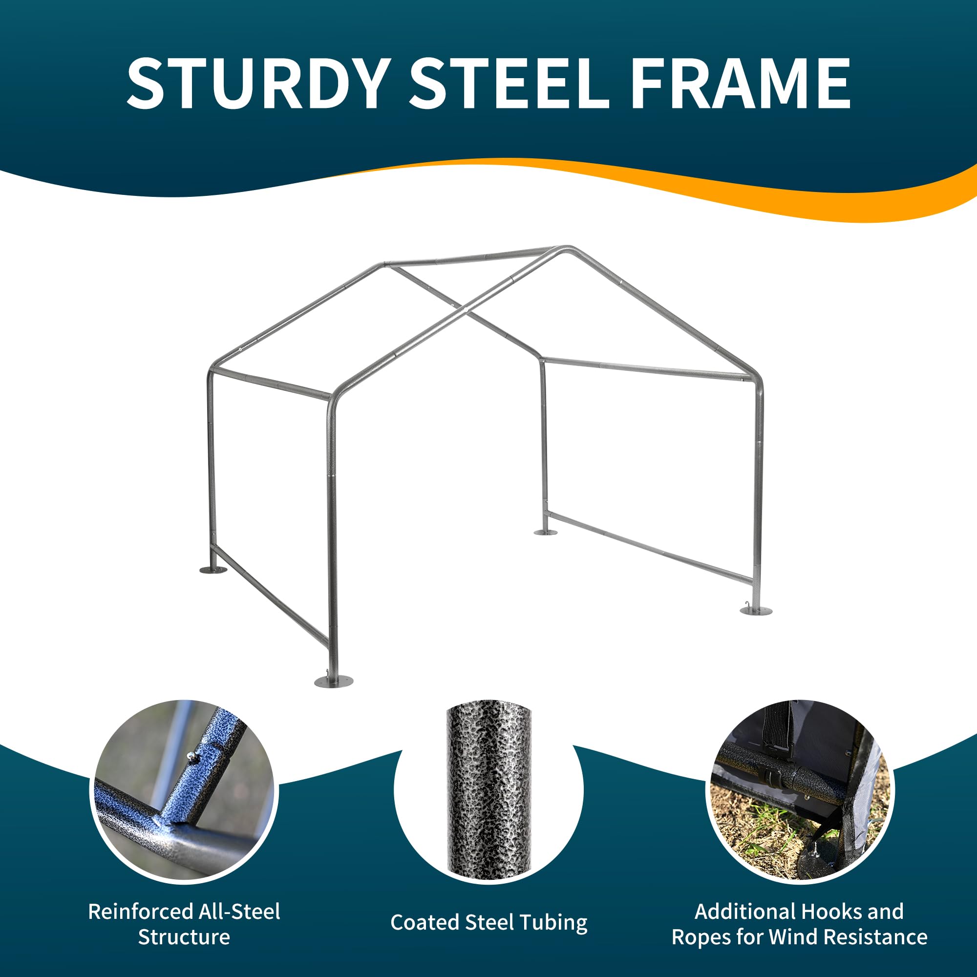 Newbro Dog Tent Outdoor, Extra Large Dog House Outside, Big Dog Shade Shelter Waterproof Weatherproof Doghouse Canopy With Groun