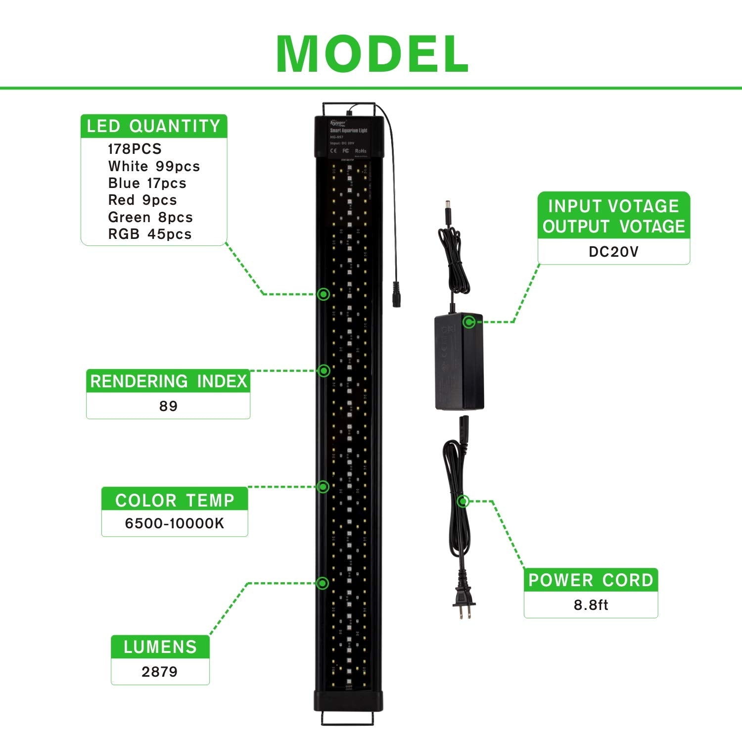Hygger Aquarium Programmable Led Light, For 36~42In Long Full Spectrum Plant Fish Tank Light With Lcd Setting Display, 7 Colors,