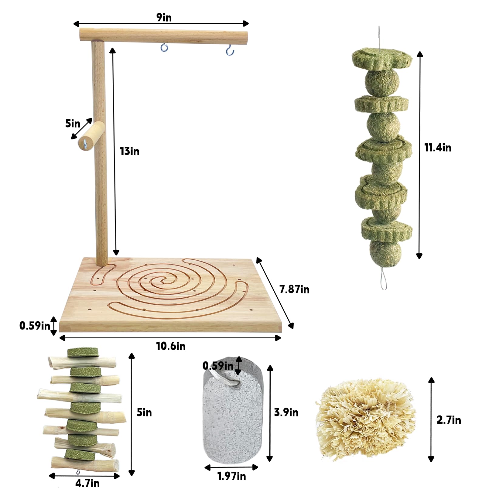 Kathson Wooden Rabbit Toys Scratching Pad Bunny Chew Toys For Small Animal Rabbits Guinea Pigs Chinchilla Hamsters