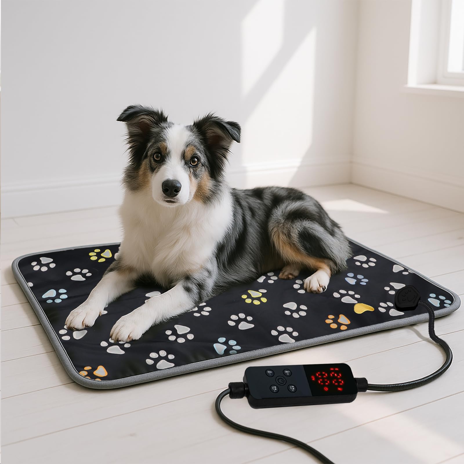 furrybaby Large Dog Heating Pad, Pet Heating Pad for Dogs Indoor, Waterproof Pet Heated Mat with Durable Anti-Bite Tube Indoor f