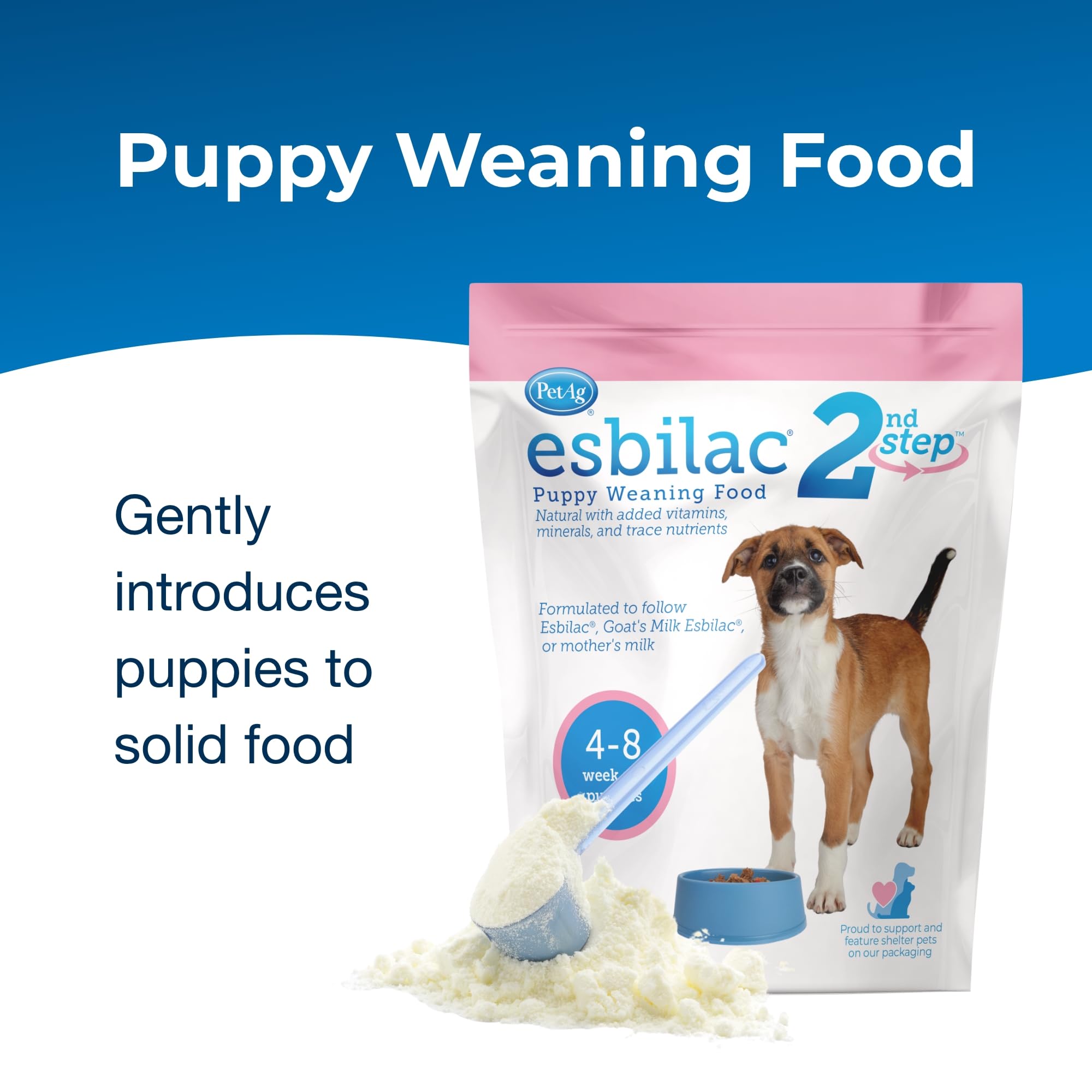 Pet-Ag Esbilac 2nd Step Puppy Weaning Food - 14 oz - Powdered Puppy Weaning Formula with DHA, Natural Milk Protein, Vitamins & M