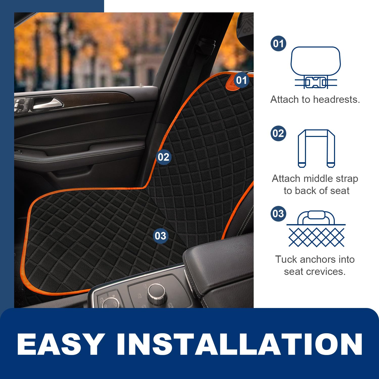 Horjones Dog Car Seat Cover,Waterproof And Nonslip Front Seat Dog Cover,Car Seat Protector For Cars,Trucks,Suvs And Jeep(L-Orang