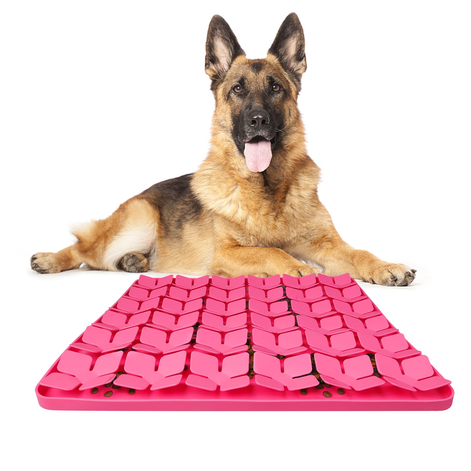 MOOGROU Snuffle Mat for Dogs16x16   ,Premium Silicone Dog Food matInteractive Feed Game for Boredom,Encourages Natural Foraging 