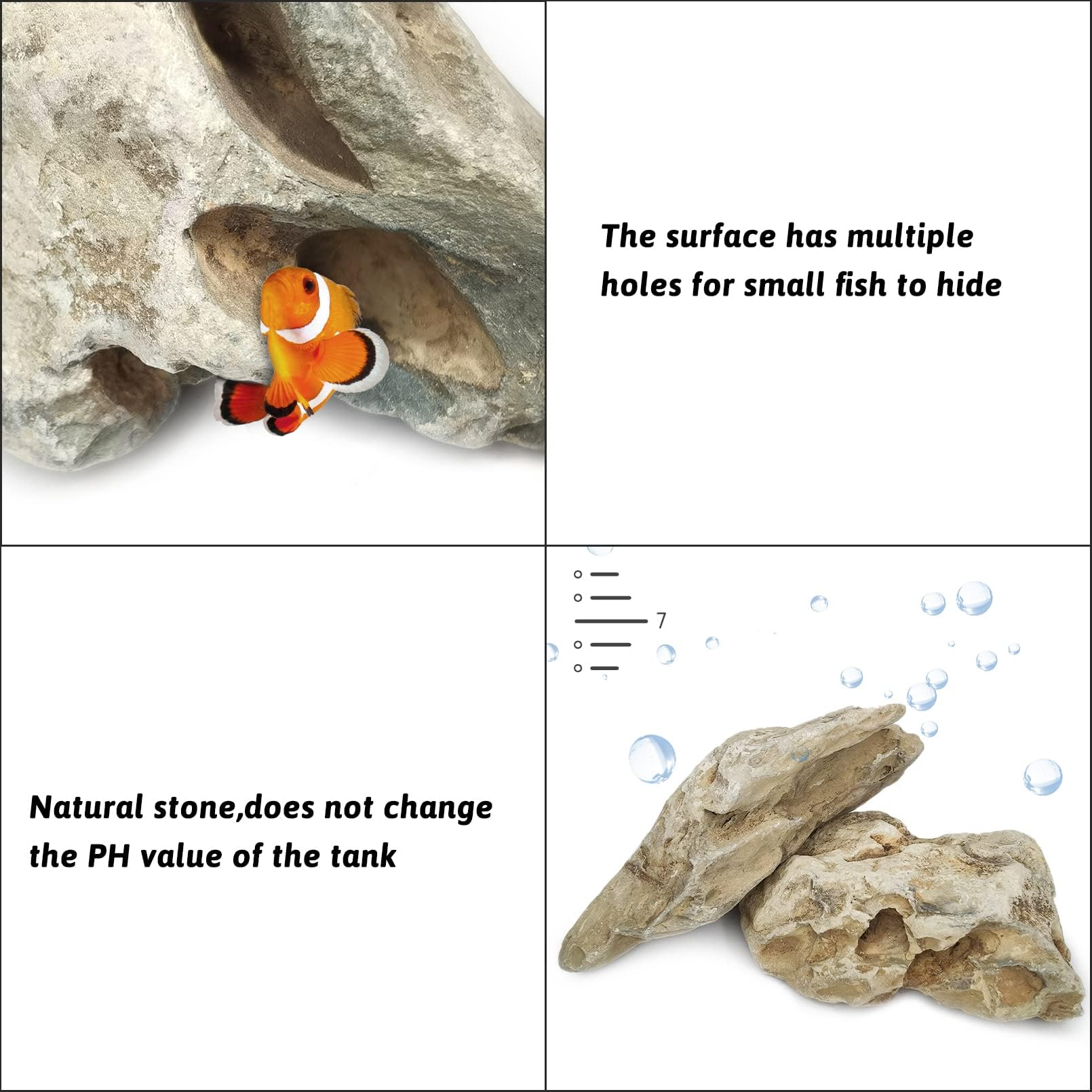 Pinvnby Dragon Stone Ohko Rock Natural Aquarium Rocks Aquascaping 4.5 Lbs Mixed Sizes Perfect Rocks For Reptile & Amphibian Tanks