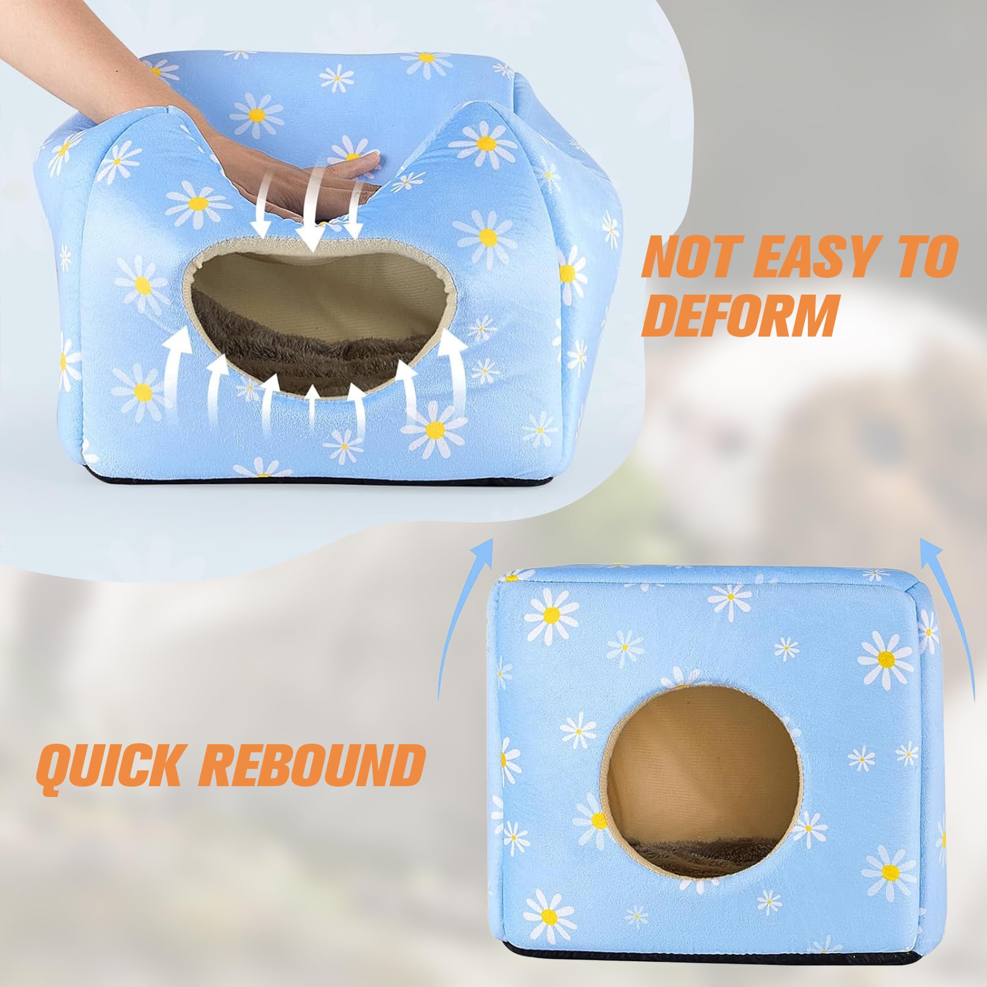 Superpaws 2 Pack Guinea Pig Bed, Guinea Pig Hideout Washable Small Animal House Cage Accessories For Dwarf Rabbits Chinchillas H