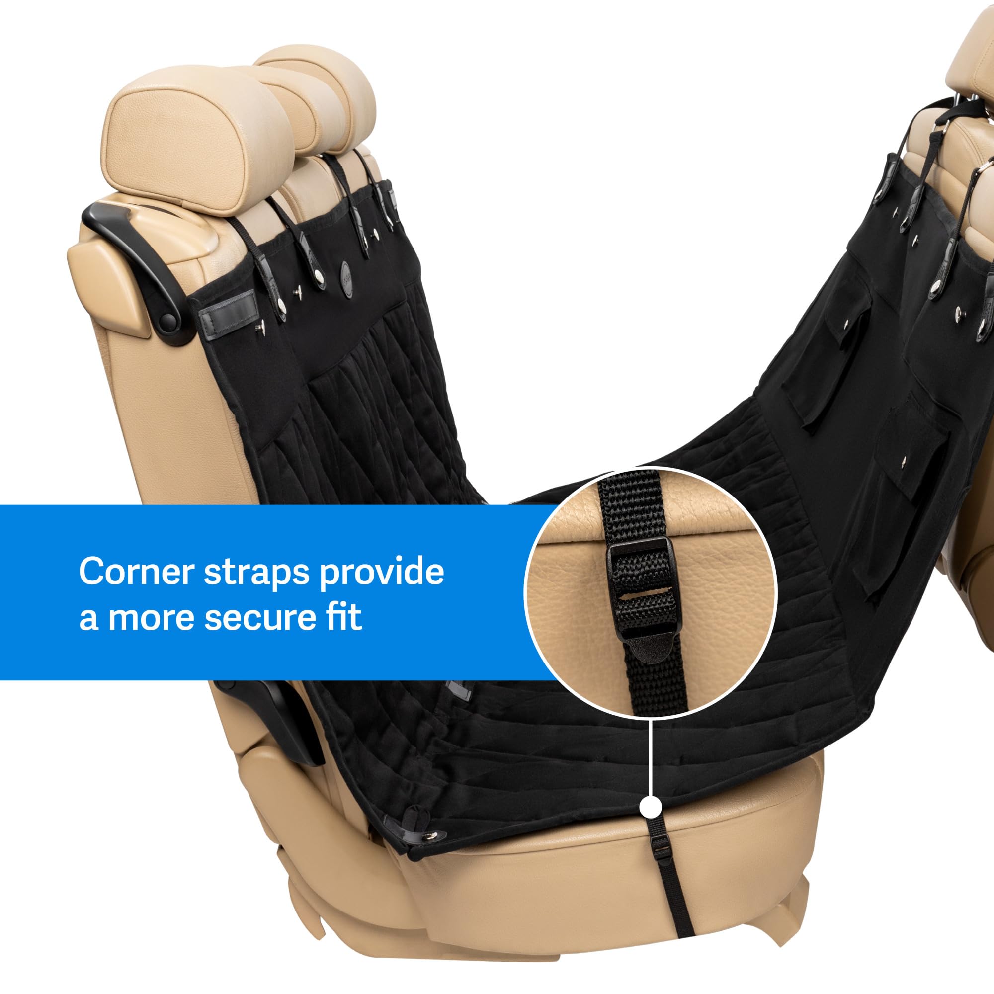 Petsafe Happy Ride Quilted Hammock Seat Cover - Waterproof & Durable - Machine Washable - Fits Most Cars, Trucks & Suvs - Car Se