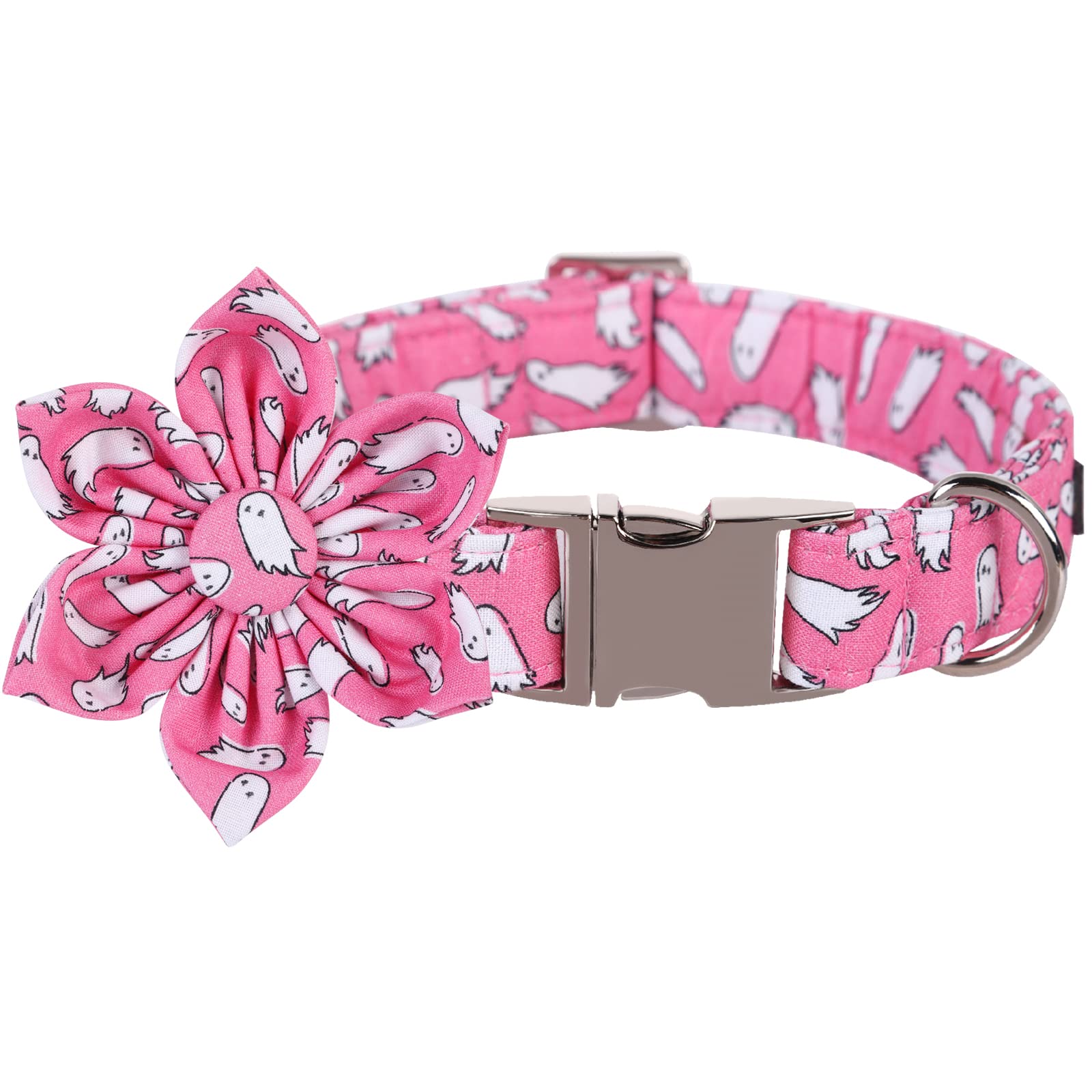 Lionet Paws Dog Collar With Flower, Halloween Flower Collar For Dog,Adjustable Comfortable Dog Collar Gift For Puppy Small Mediu