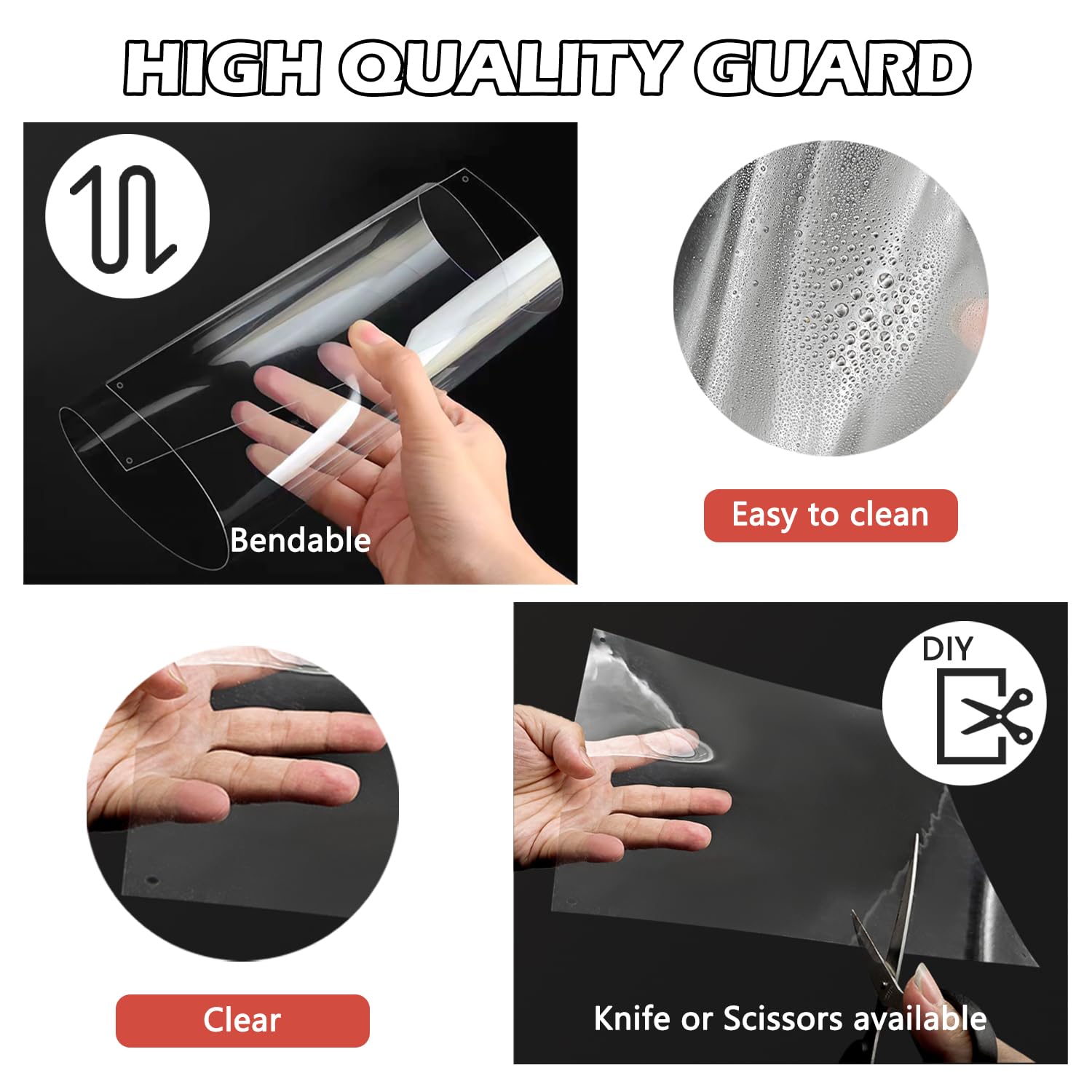 6 Pcs Pet Cage Liner, Clear Cage Edge Liner Protection, Bunny Cage Urine Guard, Obstruct Cage Side Litter For Rabbit Guinea Pig