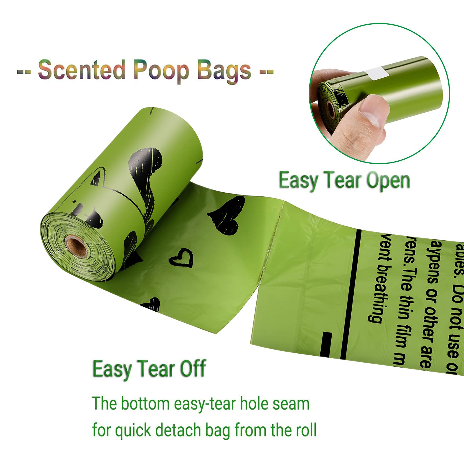 Yingdelai Dog Poop Bag, Biodegradable - 540 Count Dog Waste Bags With Dispenser, Extra Thick Strong Leak Proof Doggy Poop Bags| Scented