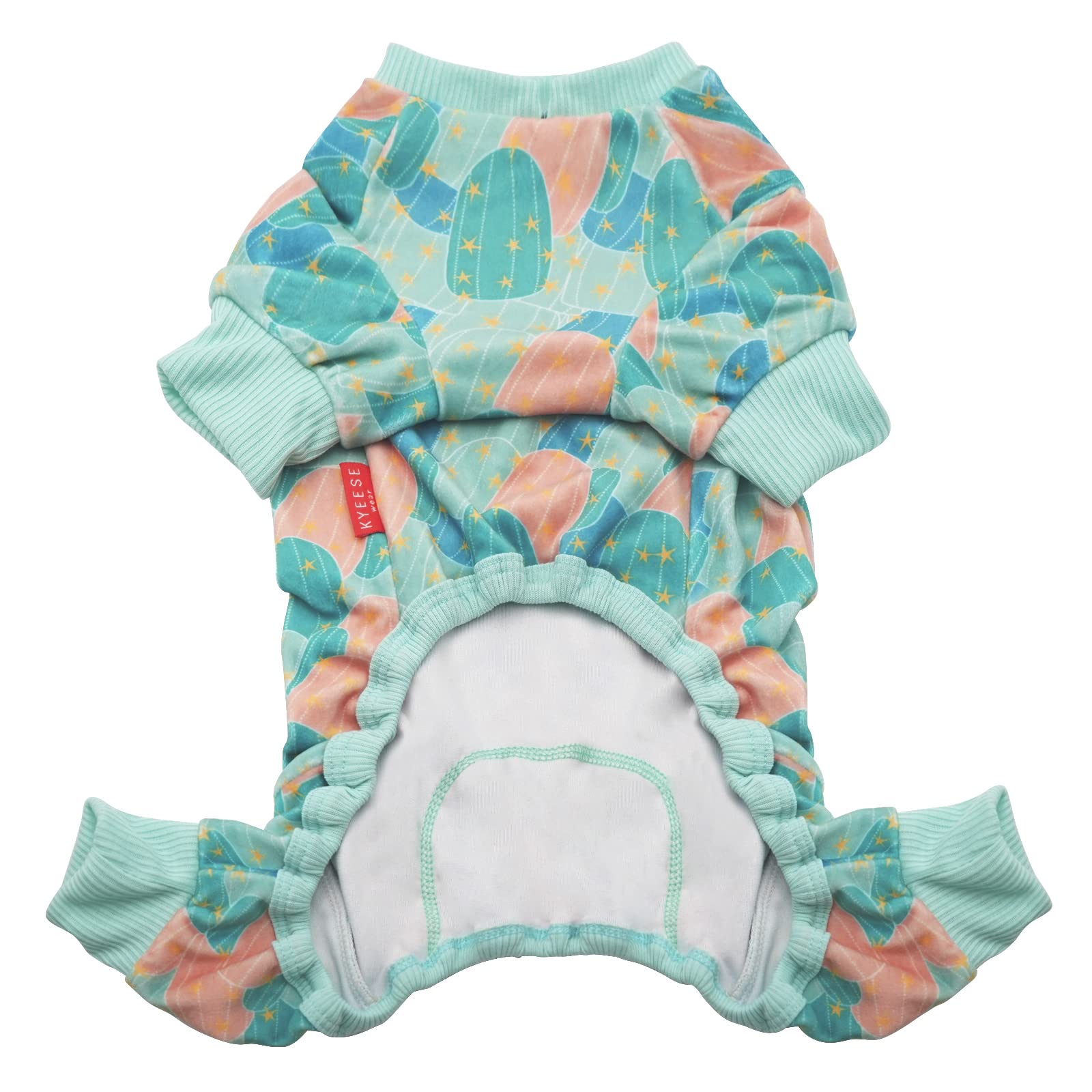 Kyeese Dog Pajamas Cactus Dog Surgery Recovery Suit Dog Clothes Stretchy Cat Clothes Dog Body Suits After Surgery Dog Coat Dog P