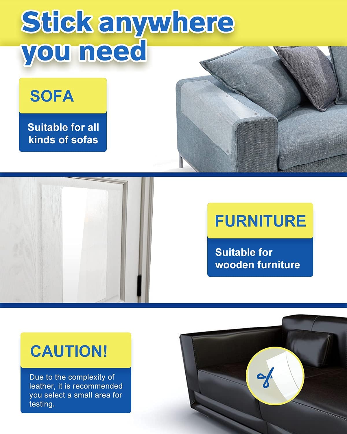 10 Pcs Cat Scratch Furniture Protector- Specially Designed For Leather Furniture, Couch Protector Cat Scratching Deterrent Stron