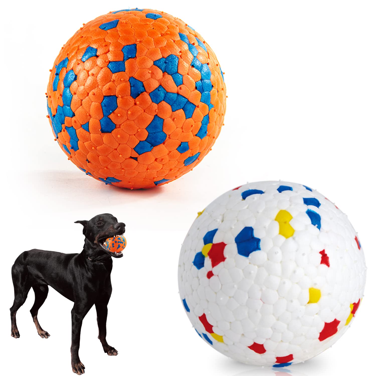 Dlder Dog Balls Toys For Aggressive Chewers,Indestructible Floating Bouncy Balls For Dogs,Lightweight Dog Chew Balls,Fetch Balls For Large&Medium Dogs