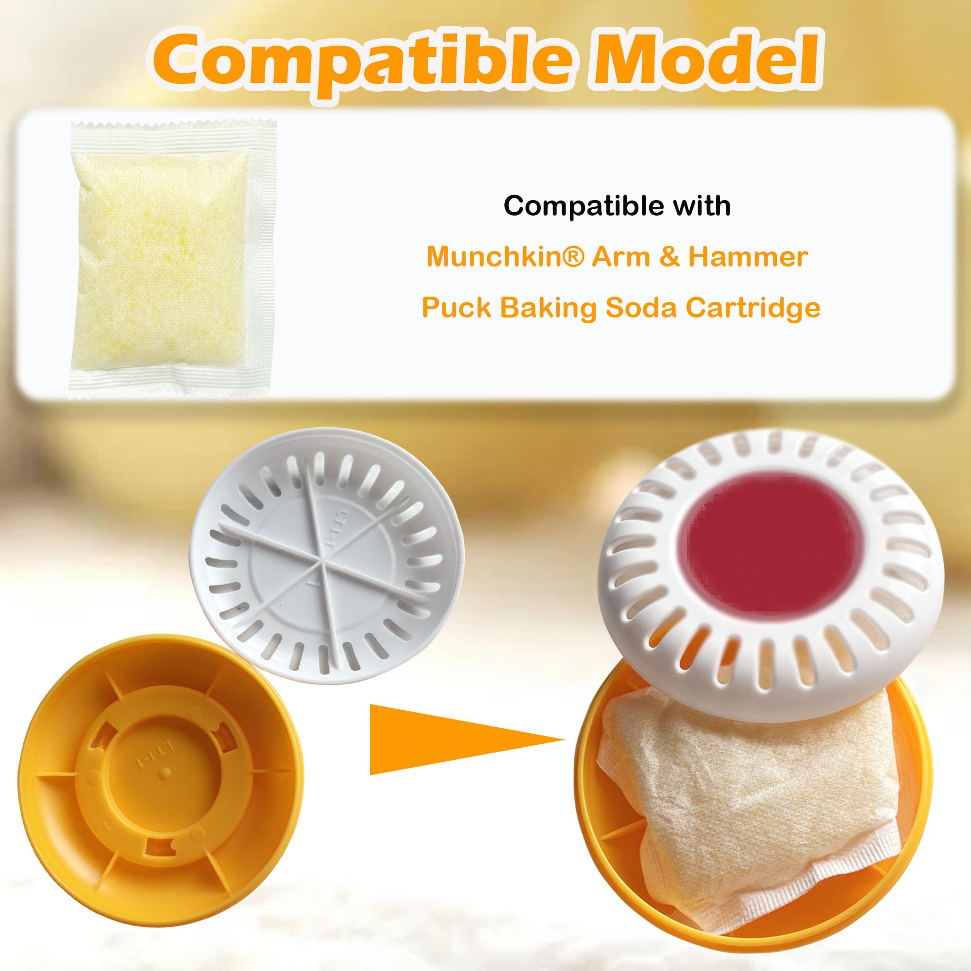 6 Pack Odor Absorber Carbon Filter Refills For Munchkin Step Diaper Pail, Odor Eliminator For Arm & Hammer Puck Baking Soda Cart