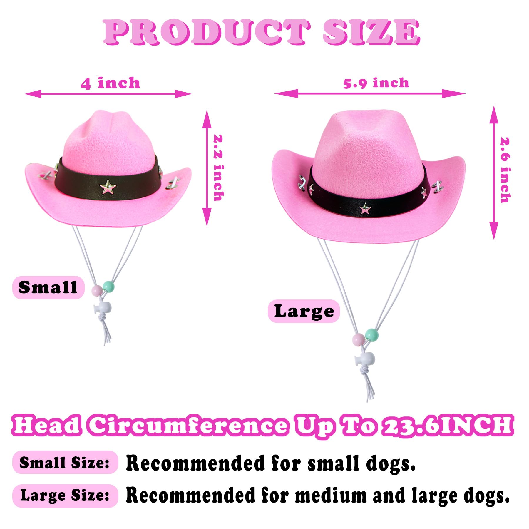 Goyoswa Dog Halloween Costumes, Dog Cowboy Costume Halloween Pet Cowboy Hat Bandana Scarf For Small Medium Large Dogs Pets (Pink