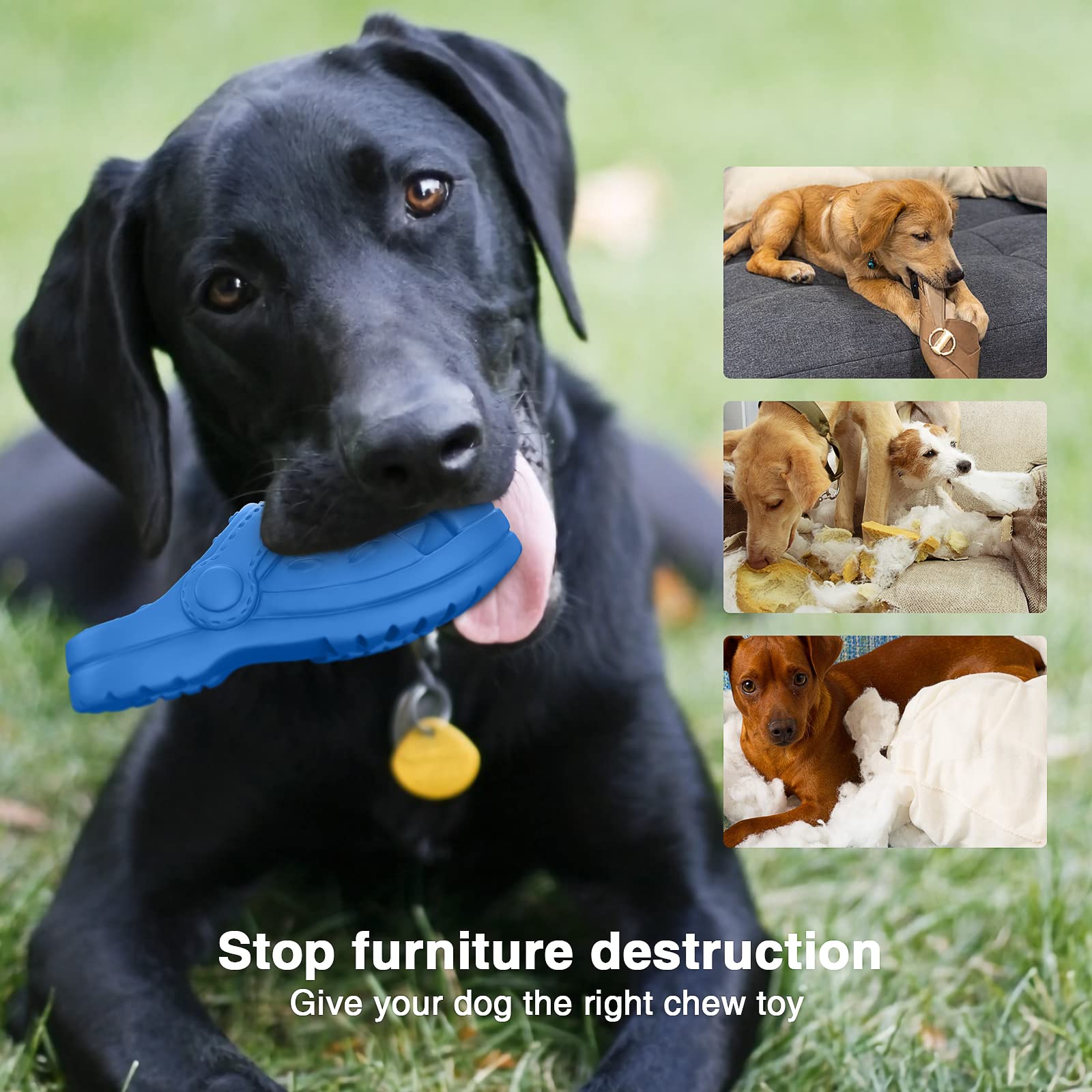Izetianzhe Indestructible Dog Toys For Aggressive Chewers, Tough Chew Toys For Medium/Large Dogs, Heavy Duty Squeaky Toys (Slipp