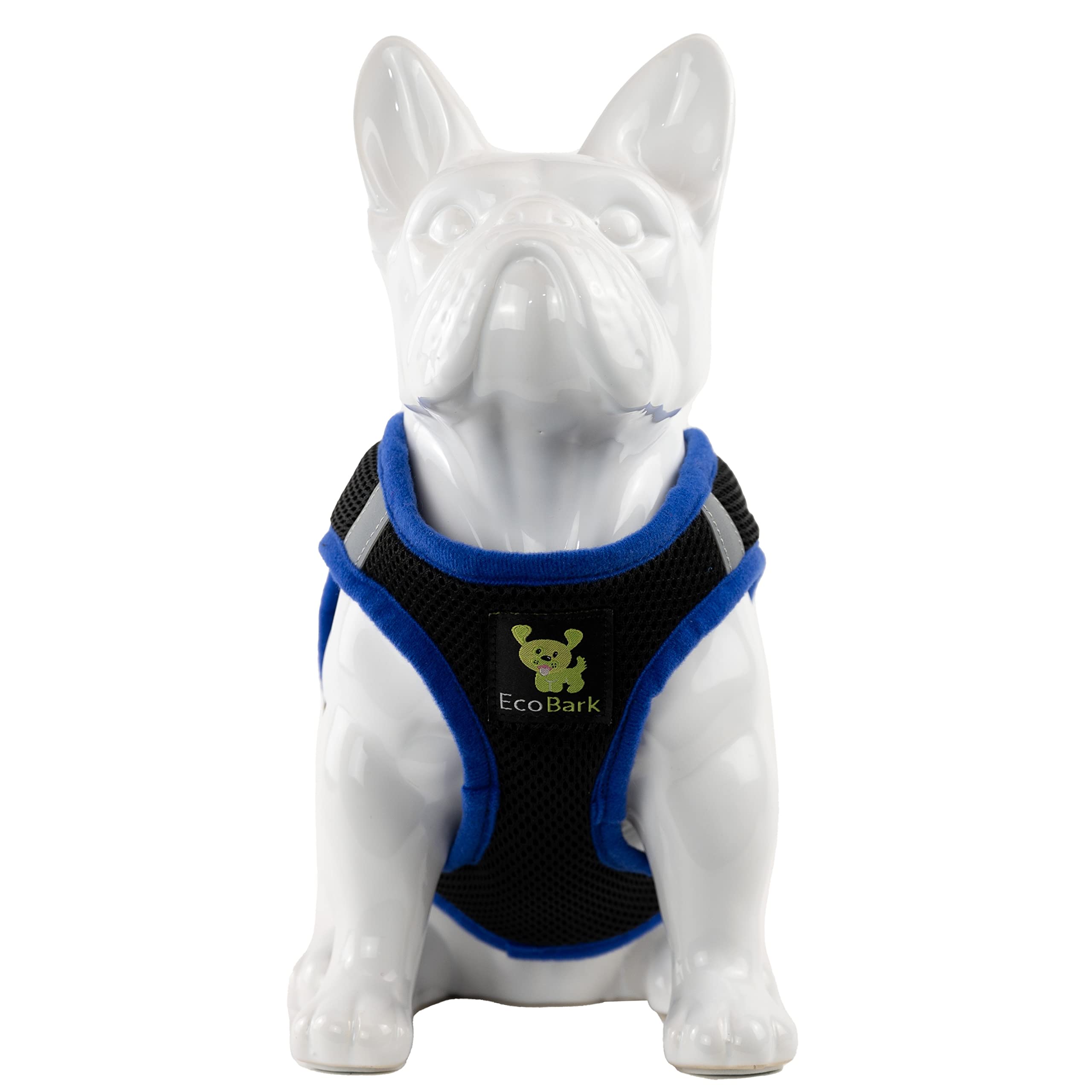 Ecobark Step In Dog Harness - Eco-Friendly Dog Harnesses For For Small & Medium Breed Dogs - Reflective And Adjustable Chest Body Halter Vest -Soft Luxurious Mesh (Black And Teal, Xl)