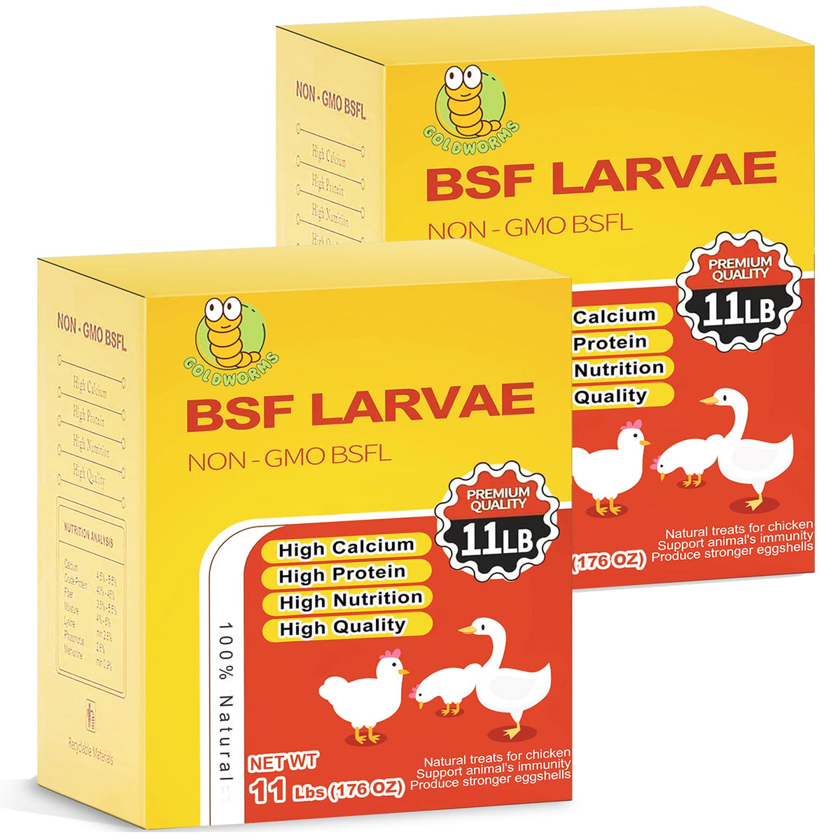 Goldworms 22Lb Black Soldier Fly Larvae For Chickens Food - Dried Bsfl More Calcium Than Dried Mealworm For Chicken Food - 100% 