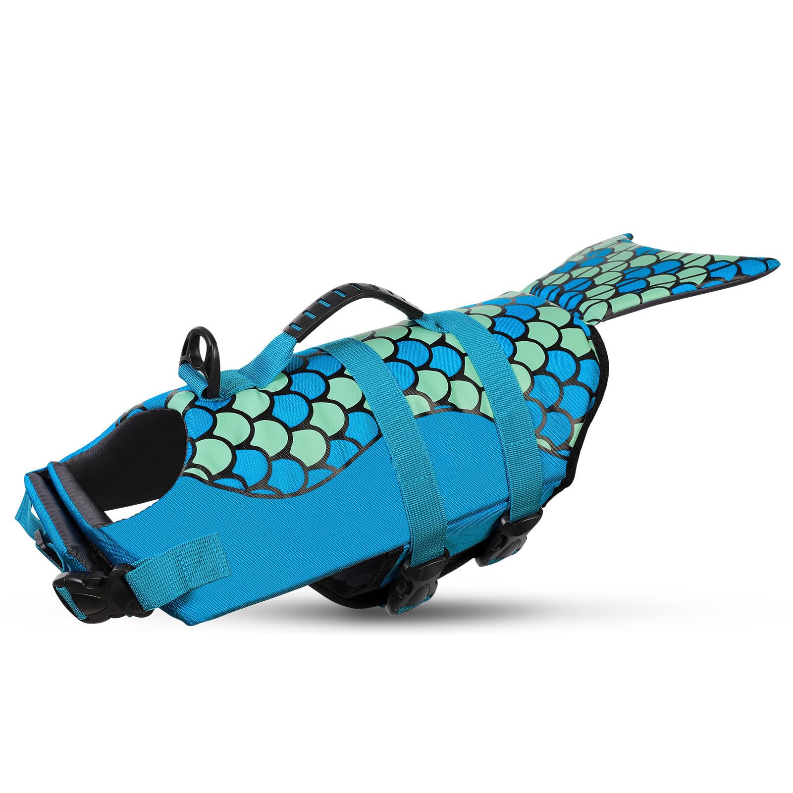 Queenmore Mermaid Dog Life Jacket, Dog Life Vest For Swimming, Dog Floating Vest, Lightweight Dog Swimming Vest, High Buoyant Do