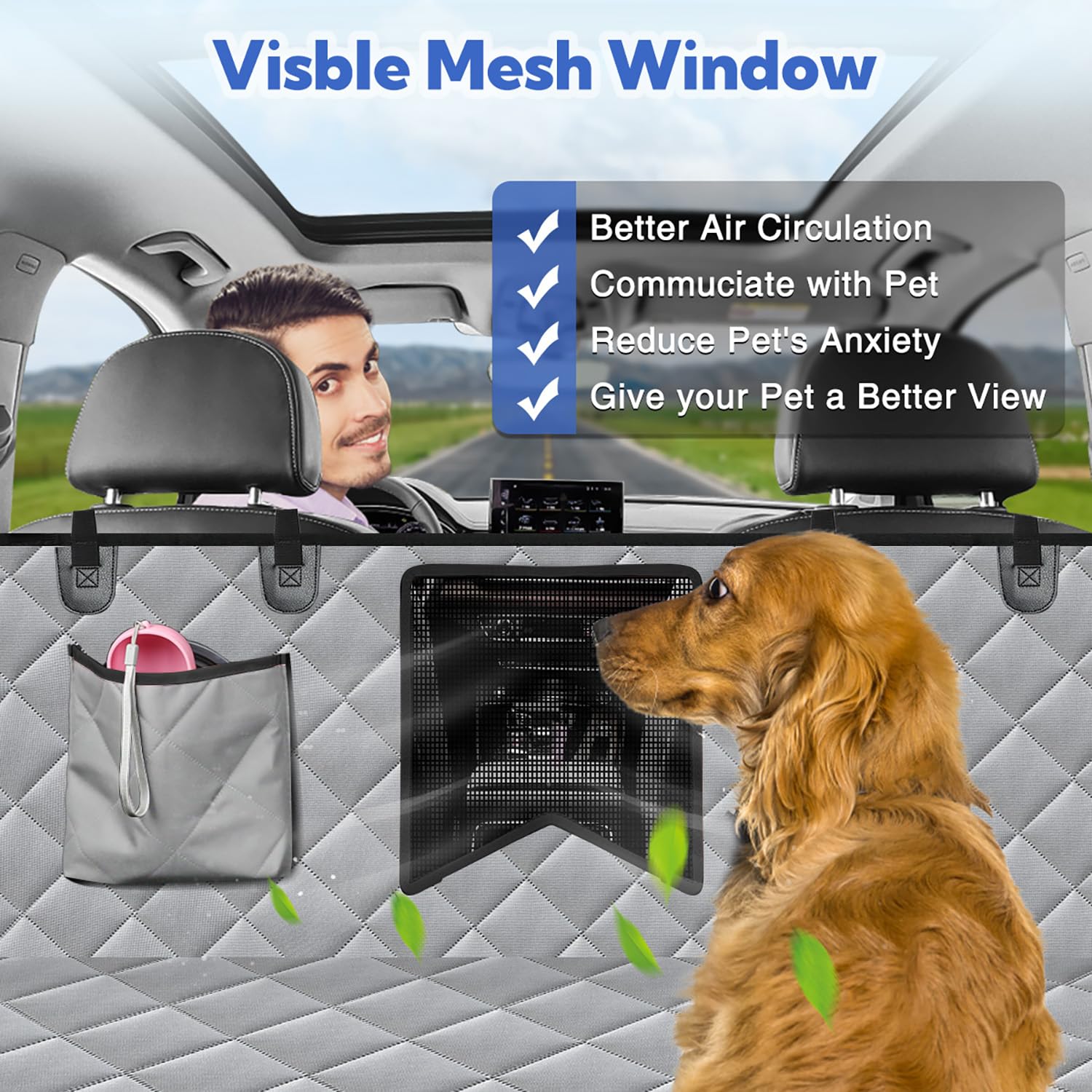 Kytely Dog Car Seat Cover Xl, Heavy Duty Dog Seat Cover For Back Seat, 100% Waterproof Nonslip Hammock For Car With Side Flap, S