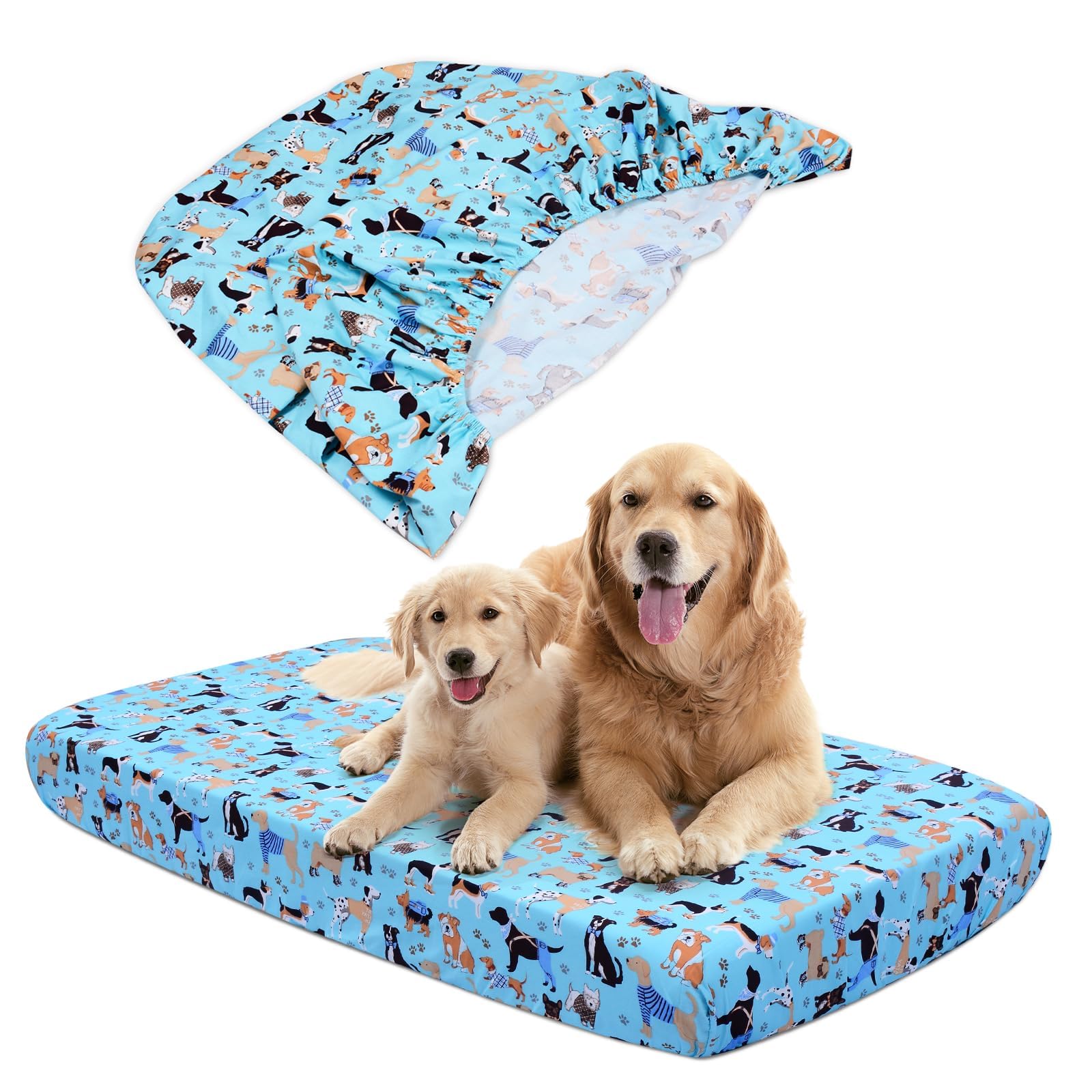 Suyfhdc Dog Bed Cover-Washable Dog Bed Cover, Dog Bed Replacement Cover,Cotton Waterproof Warm Dog Mattress Cover,Bed Cover For 