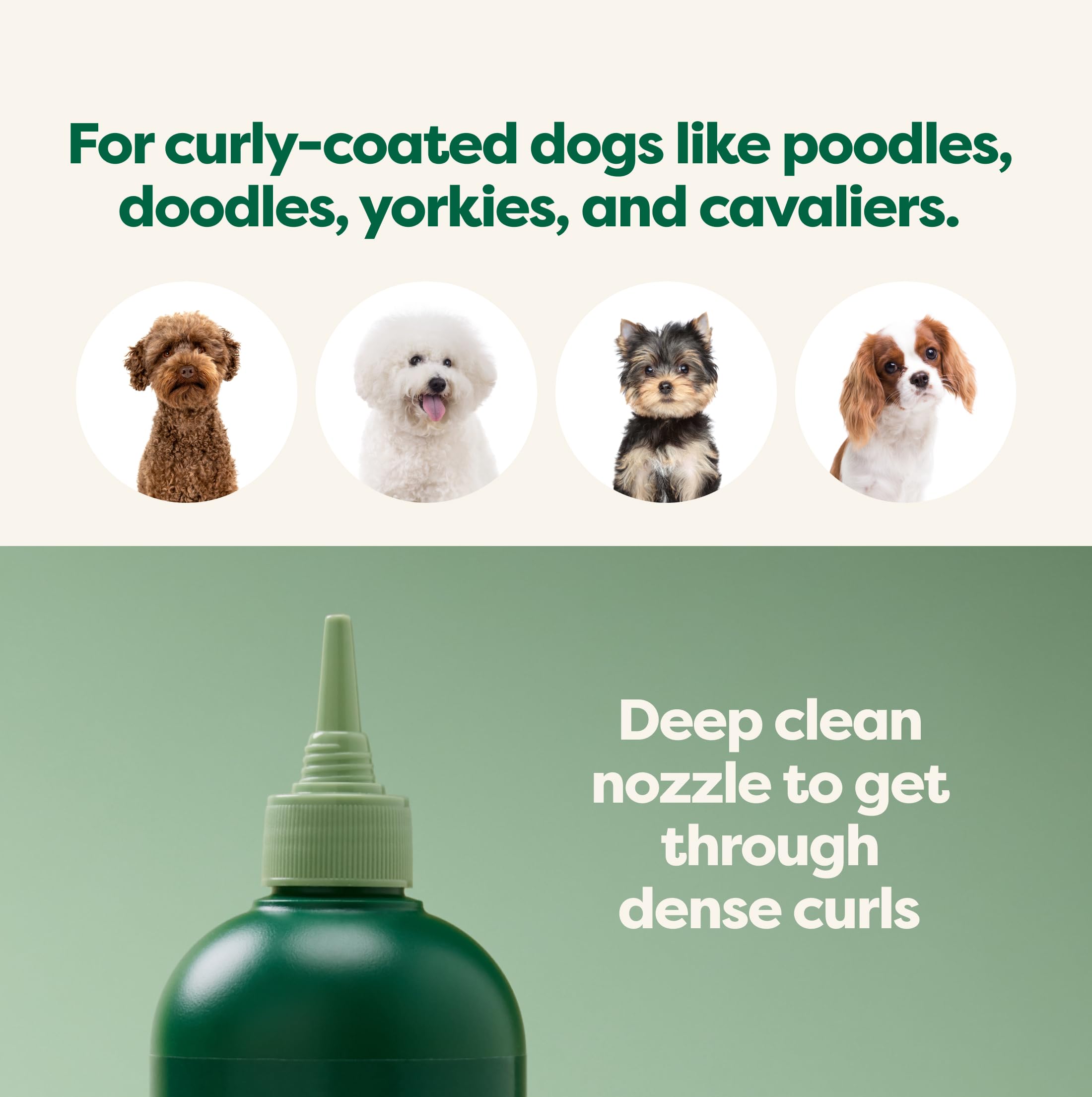 Earth Rated 3-In-1 Dog Shampoo, Conditioner And Deodorizer, For Curly-Coated Dogs And Puppies To Tackle Tangles And Restore Curls, Refreshing White Tea And Basil Scent, 16 Oz