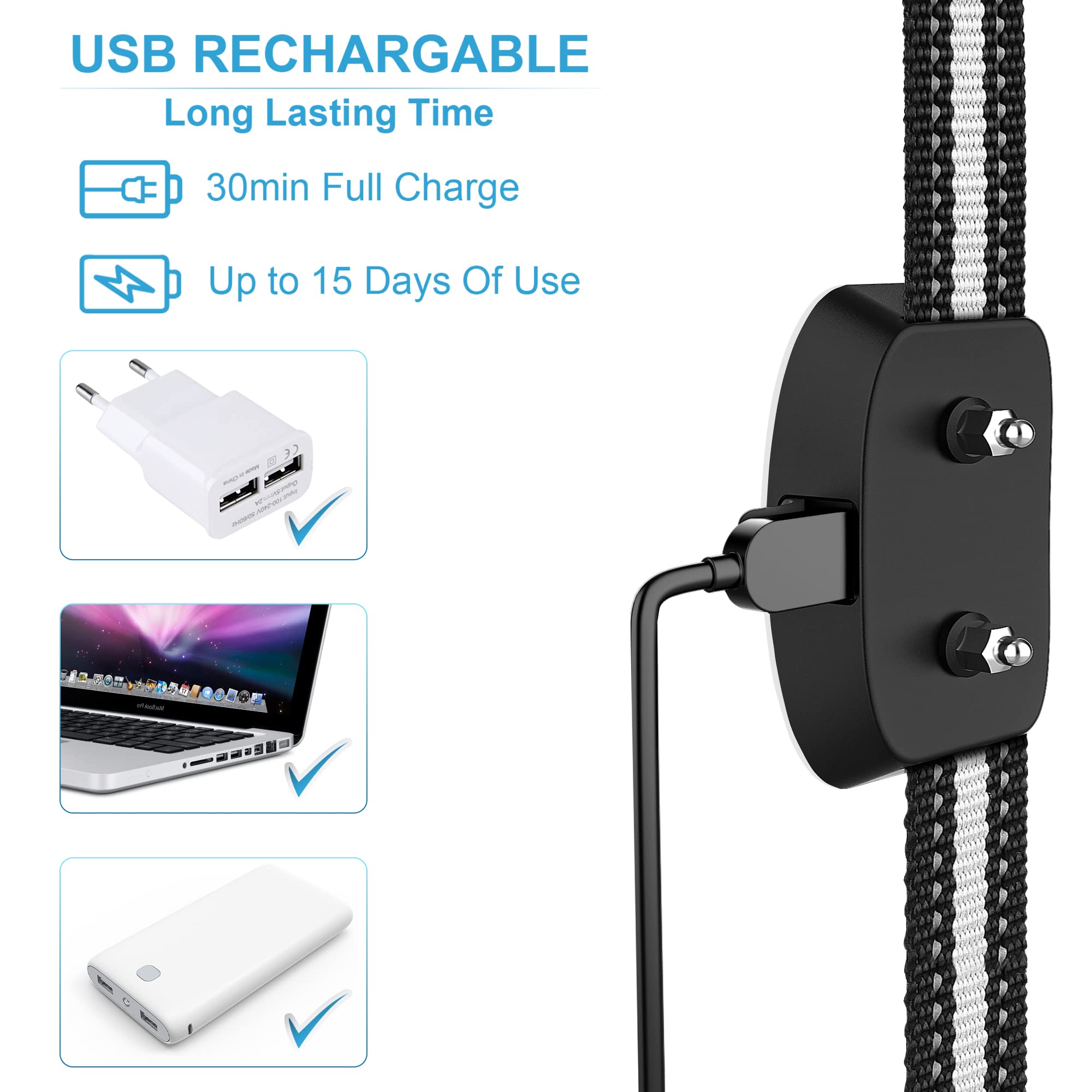 Dog Bark Collar,Bark Collar With Adjustable Sensitivity For Large Medium Small Dogs,Smart Bark Collar Anti False Trigger,Recharg